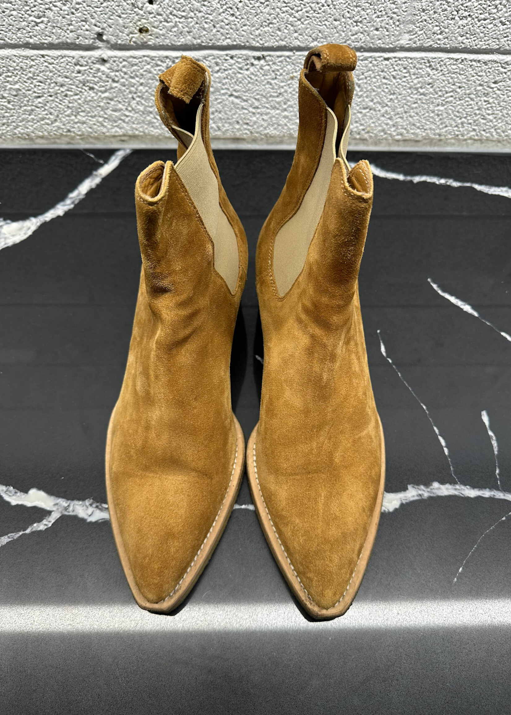 Amiri Light Brown Stretch Cowboy Style Ankle Boot 10