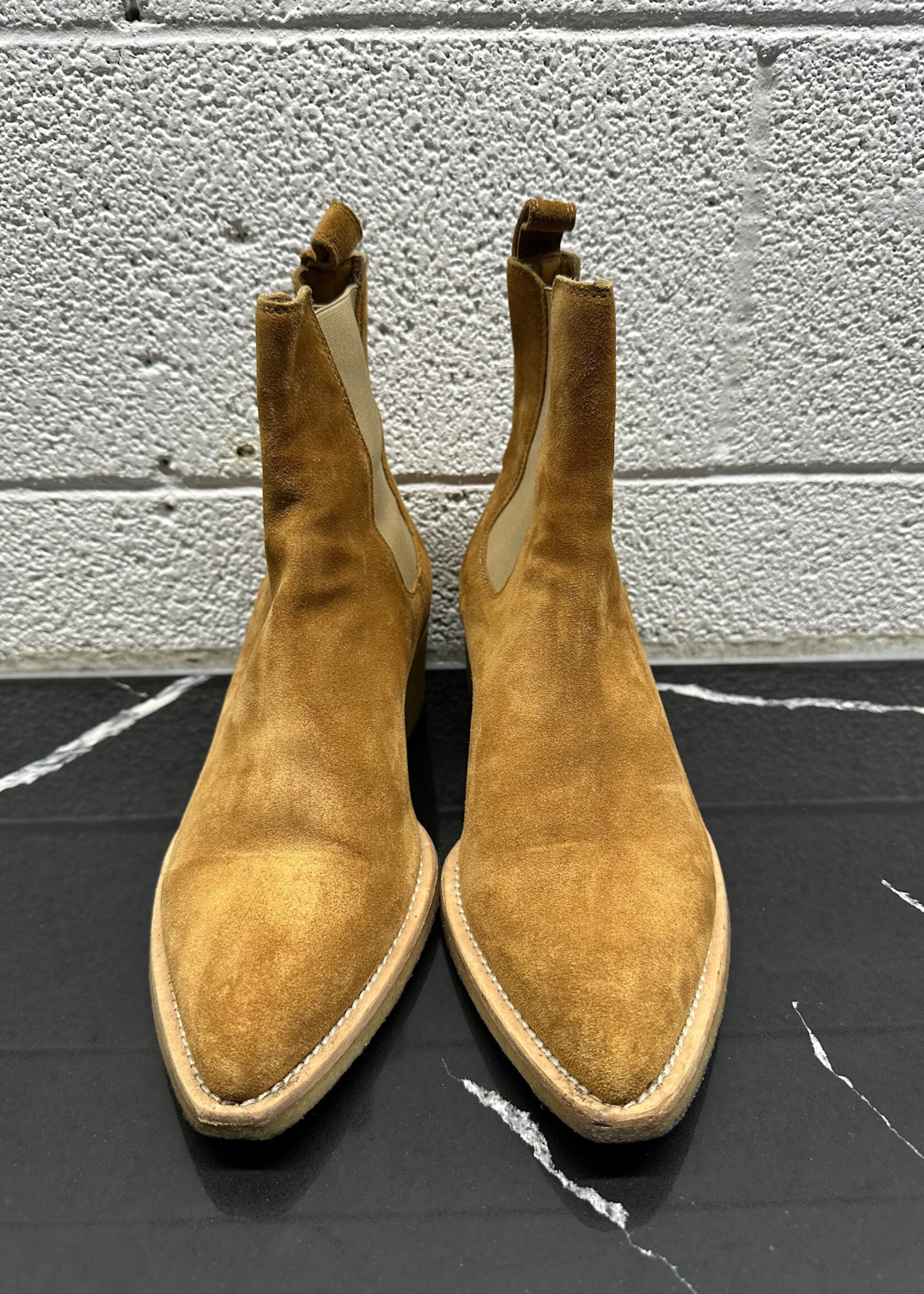 Amiri Light Brown Stretch Cowboy Style Ankle Boot 10