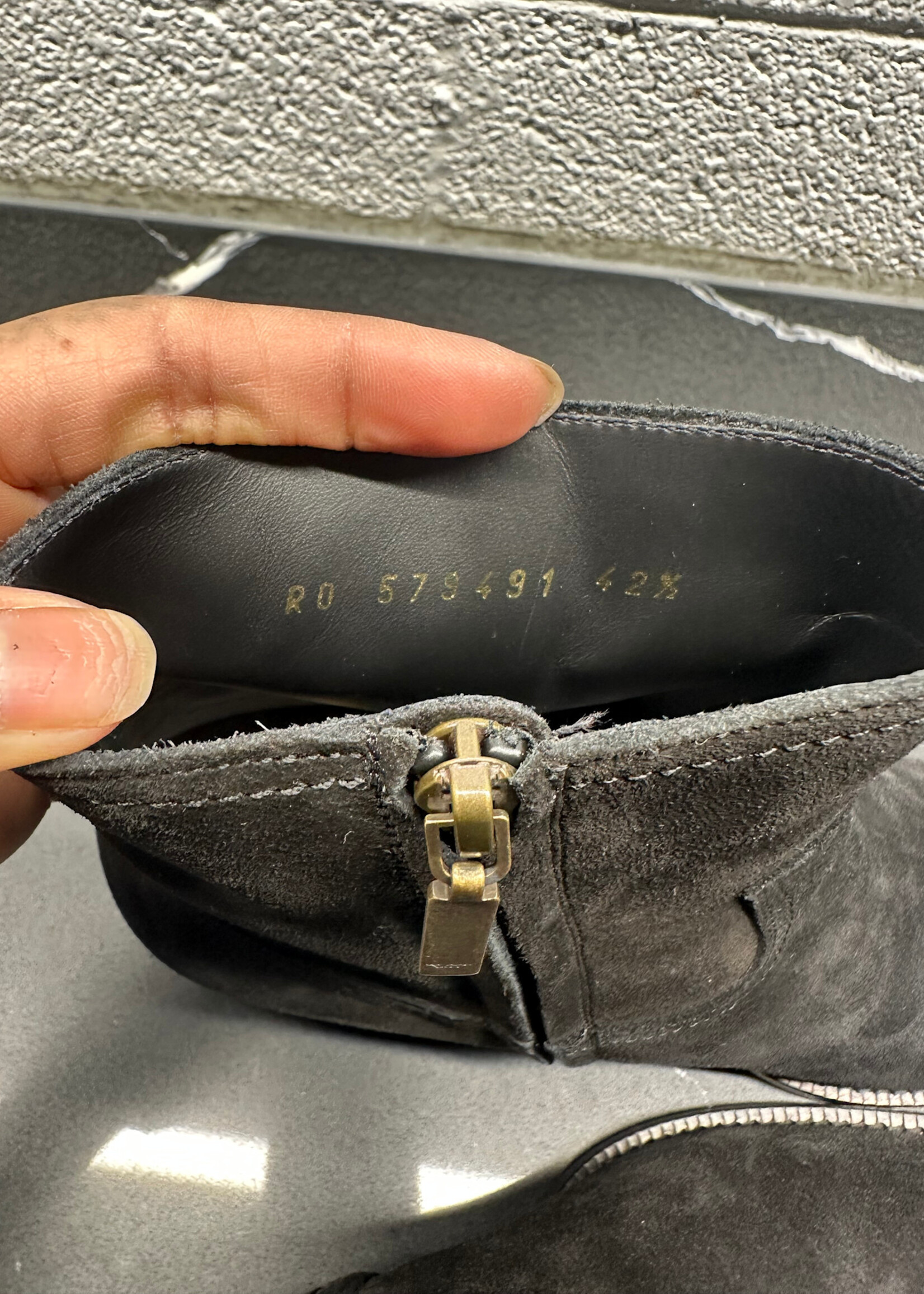 Saint Laurent Lukas Black Suede Fringe Boots 9.5