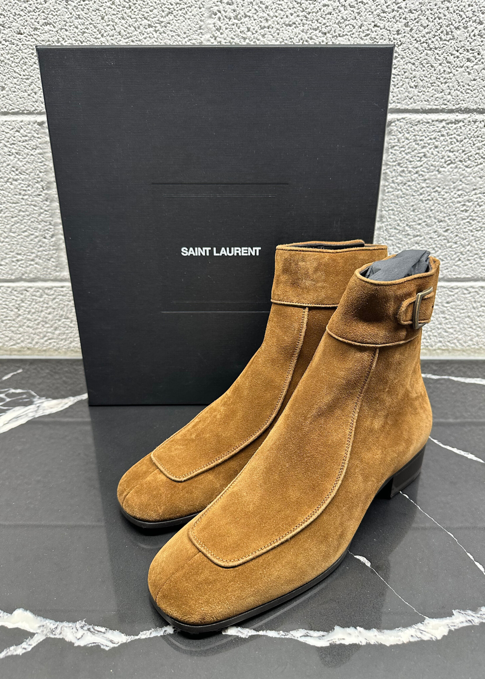 YSL Miles 30 Brown Suede Boots Masc 9.5