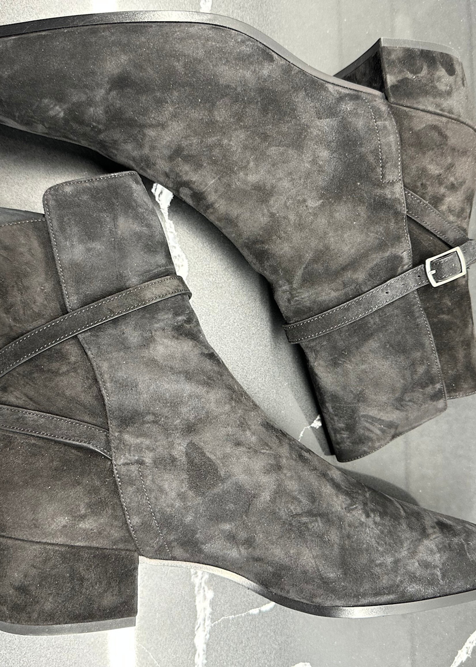 Saint Laurent Clementi 40 Black Strap Boots 10