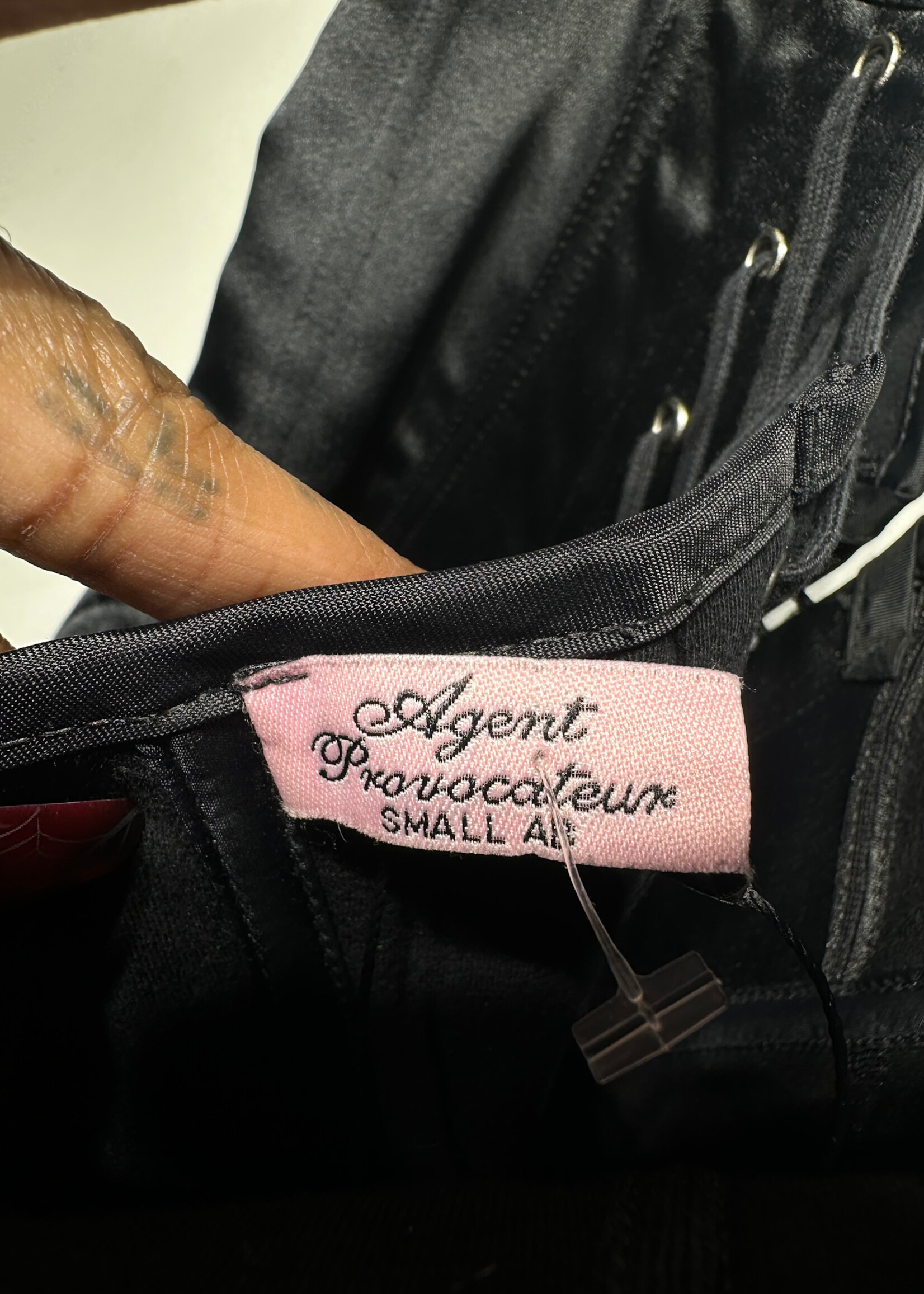 AGENT PROVOCATEUR BLACK CORSET TOP S