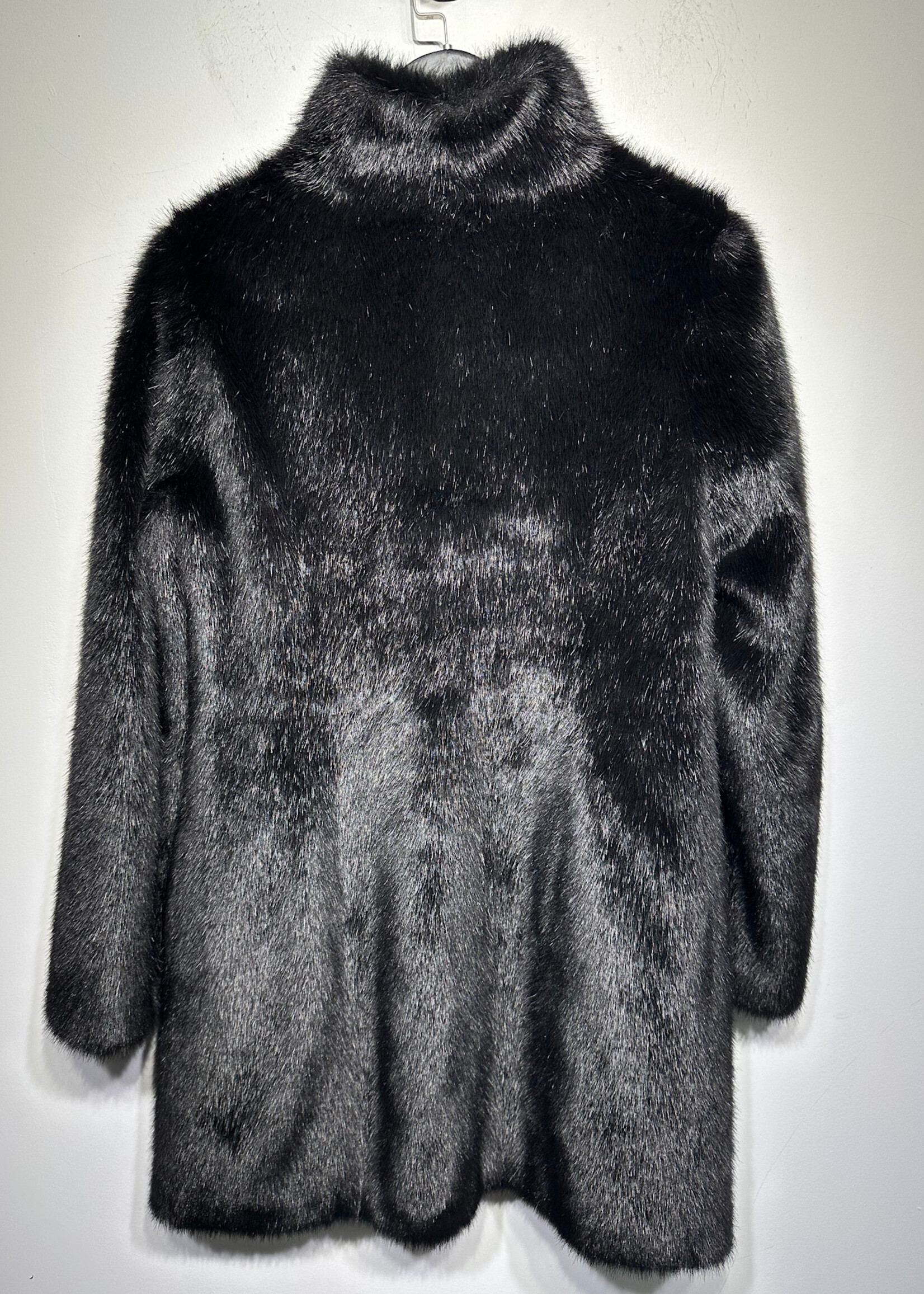 ELIZA J BLACK FUR COAT S