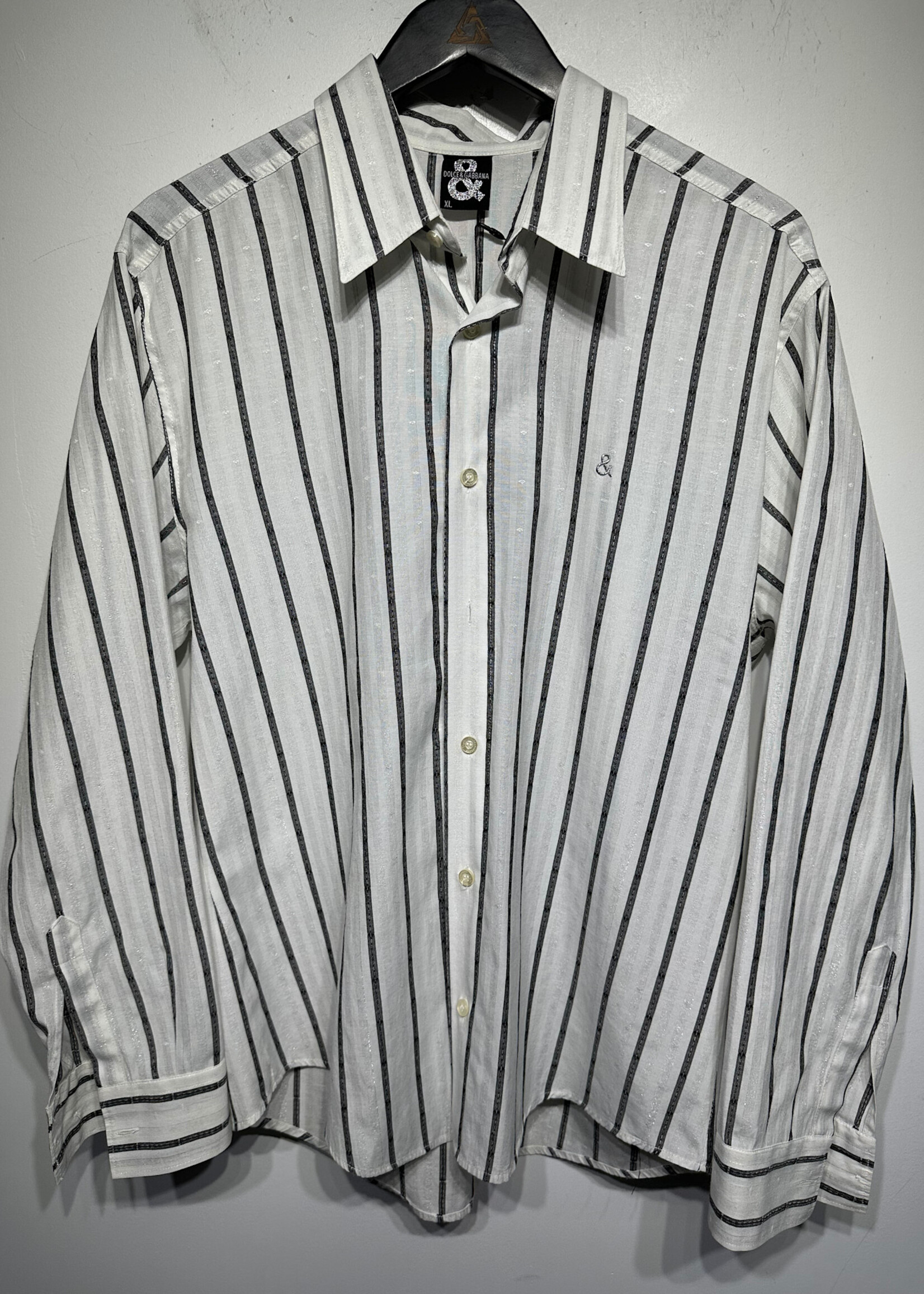 Dolce & Gabbana Y2K White Grey Pinstripe B/U XL