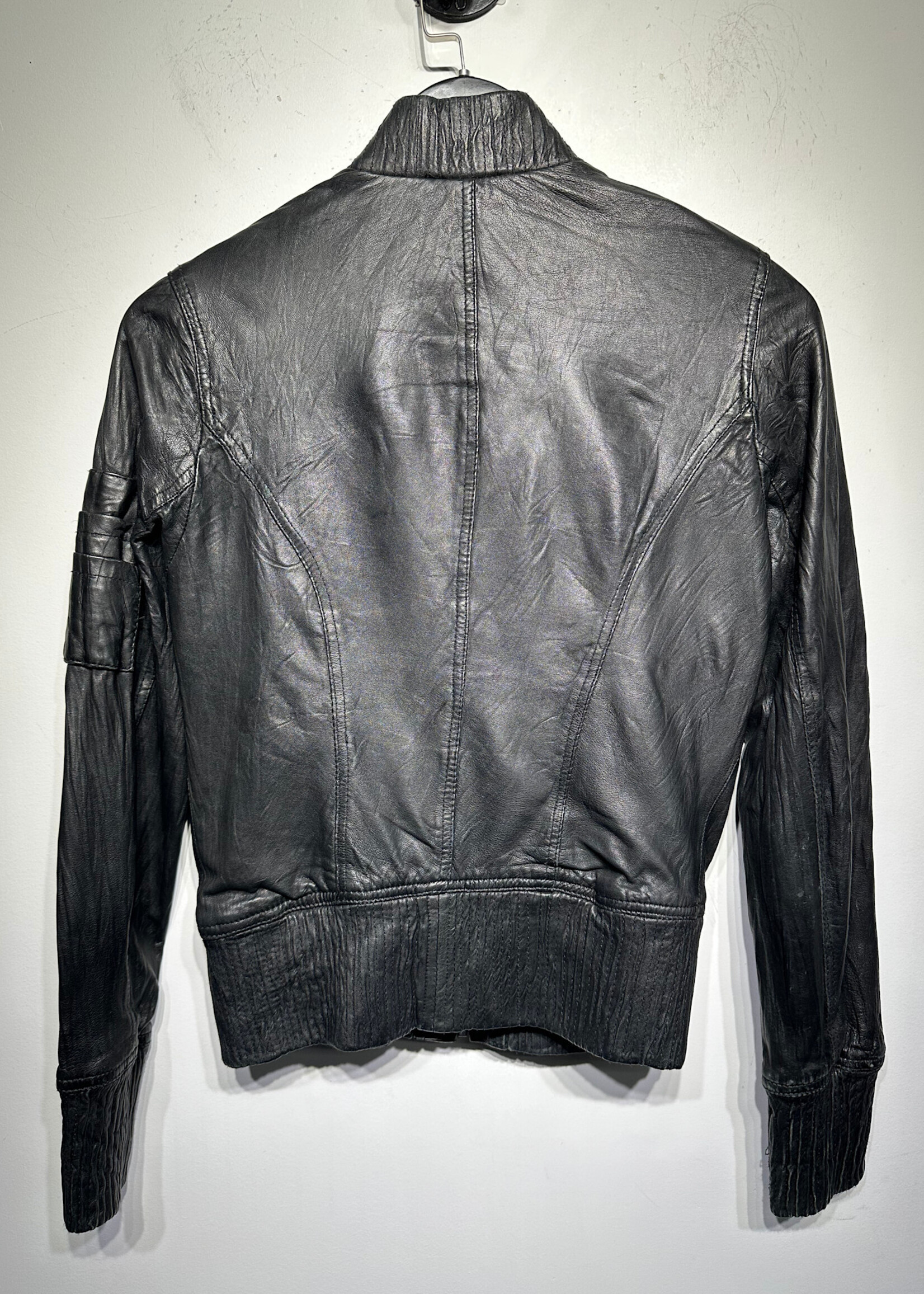Kenna T Y2k Black Leather Jacket S