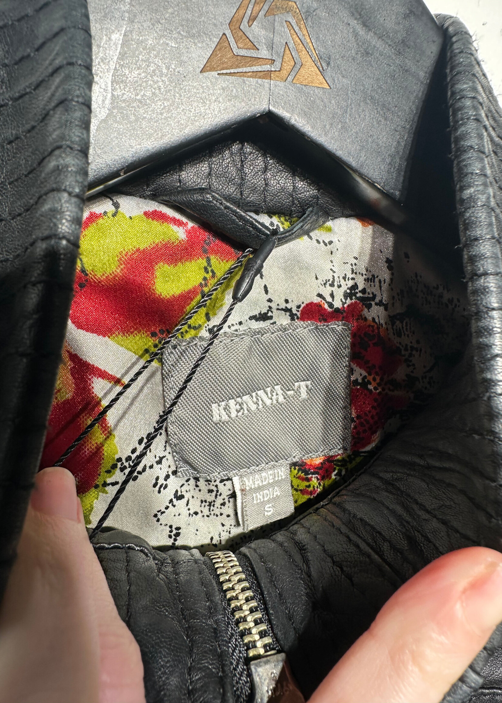 Kenna T Y2k Black Leather Jacket S