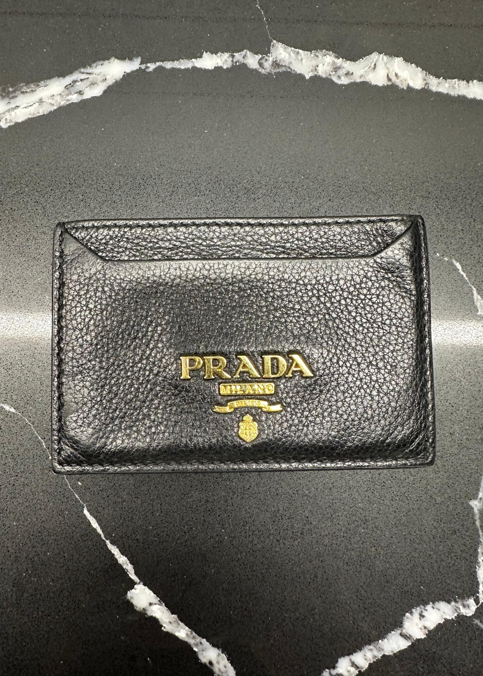 Prada Black Leather Card Holder