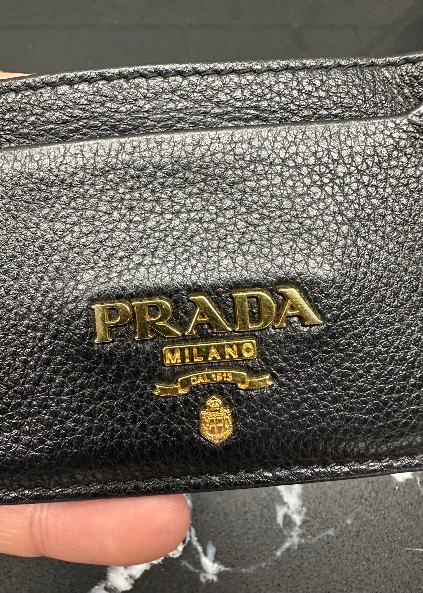 Prada Black Leather Card Holder
