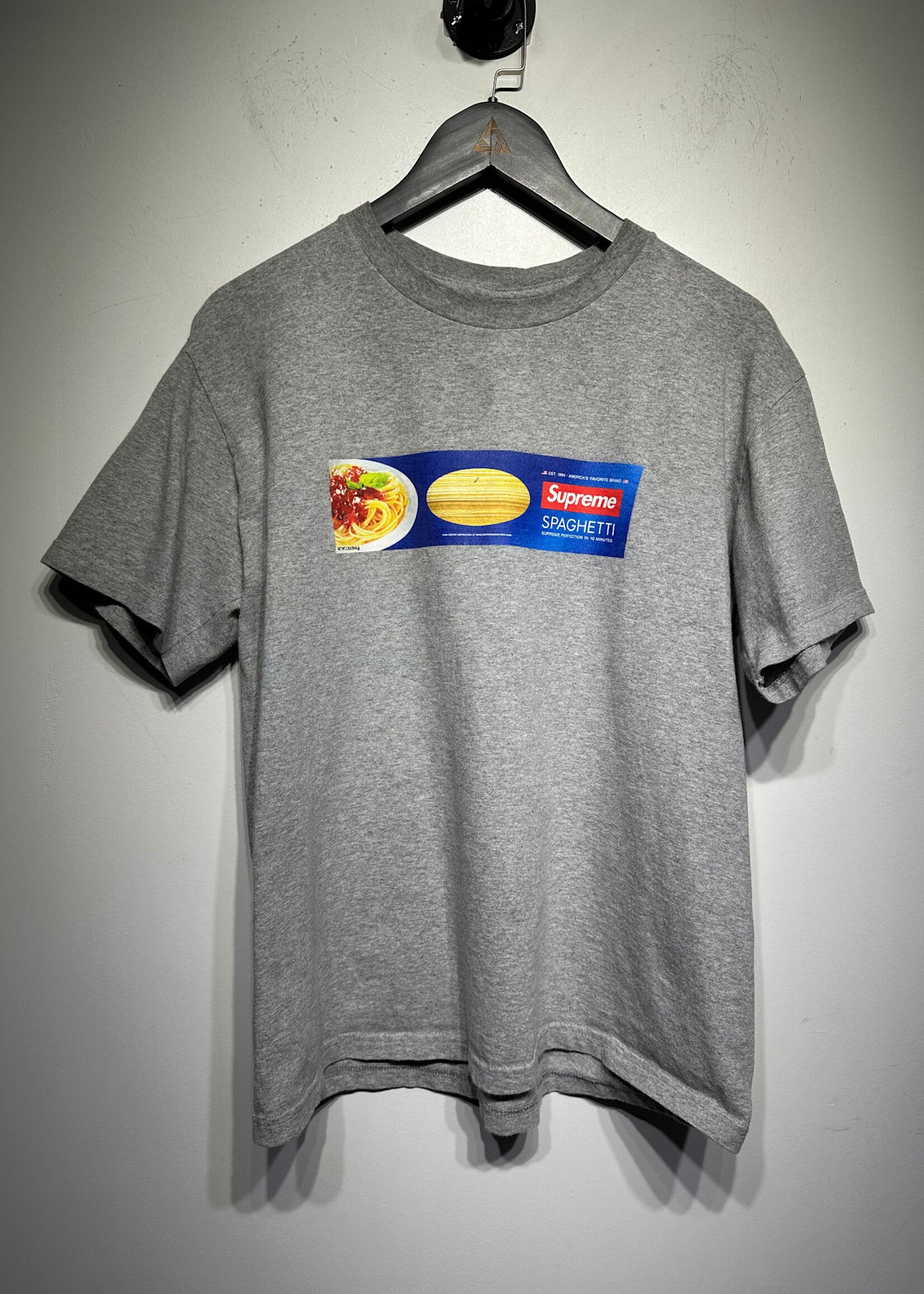 SUPREME GREY SPAGHETTI TEE AS IS M
