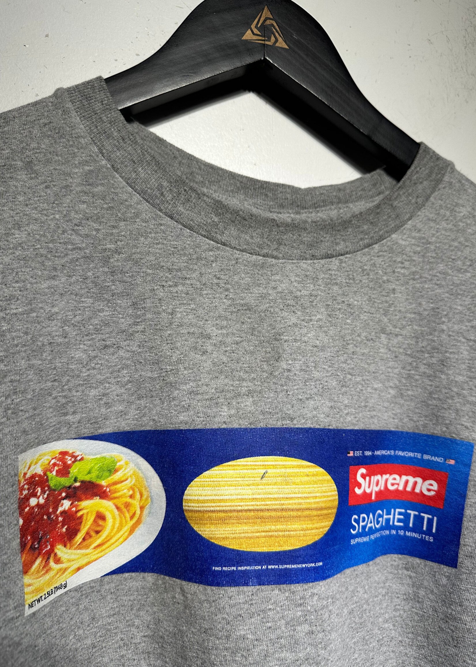 SUPREME GREY SPAGHETTI TEE AS IS M