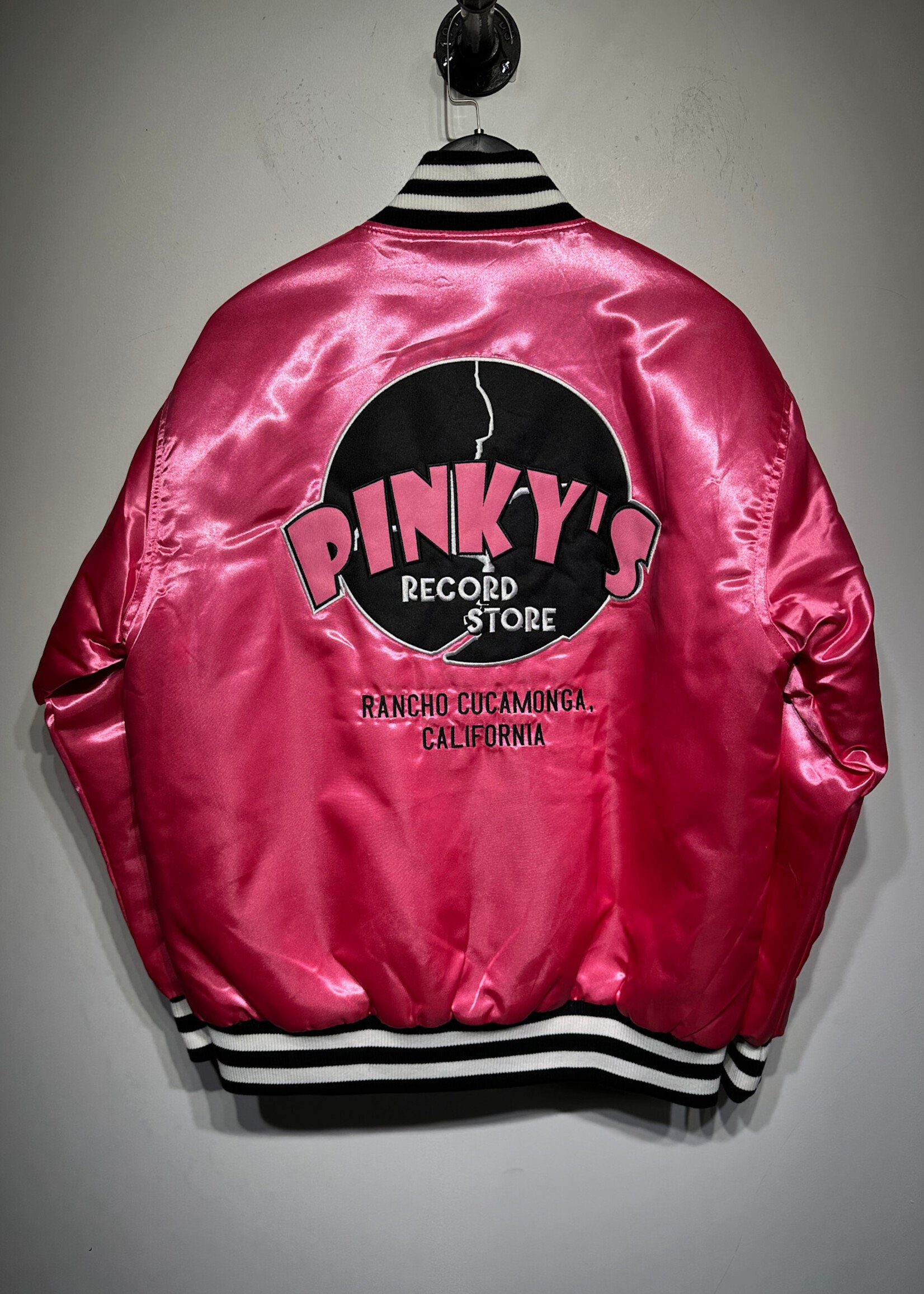 NWT Pinky's Record Store Pink Satin Jacket Masc L