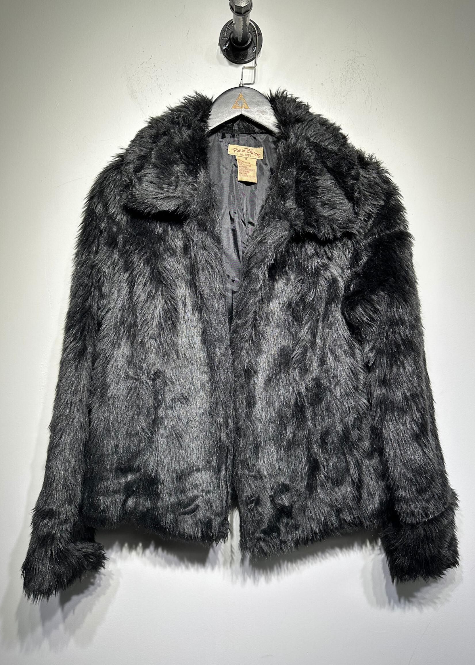 Paris Blues Black Fur Jacket M
