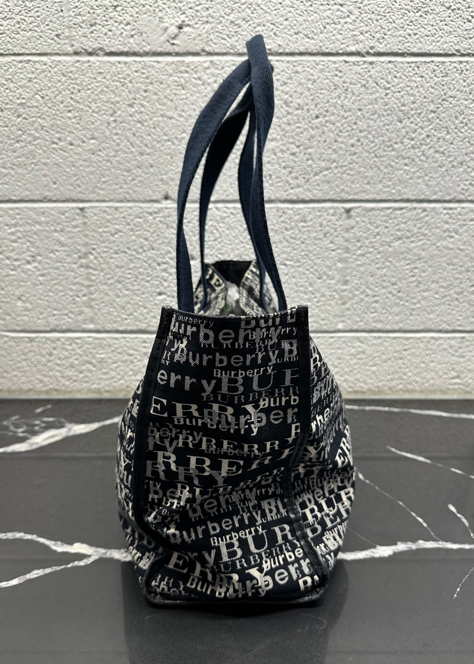 Burberry Logo Print Canvas Tote
