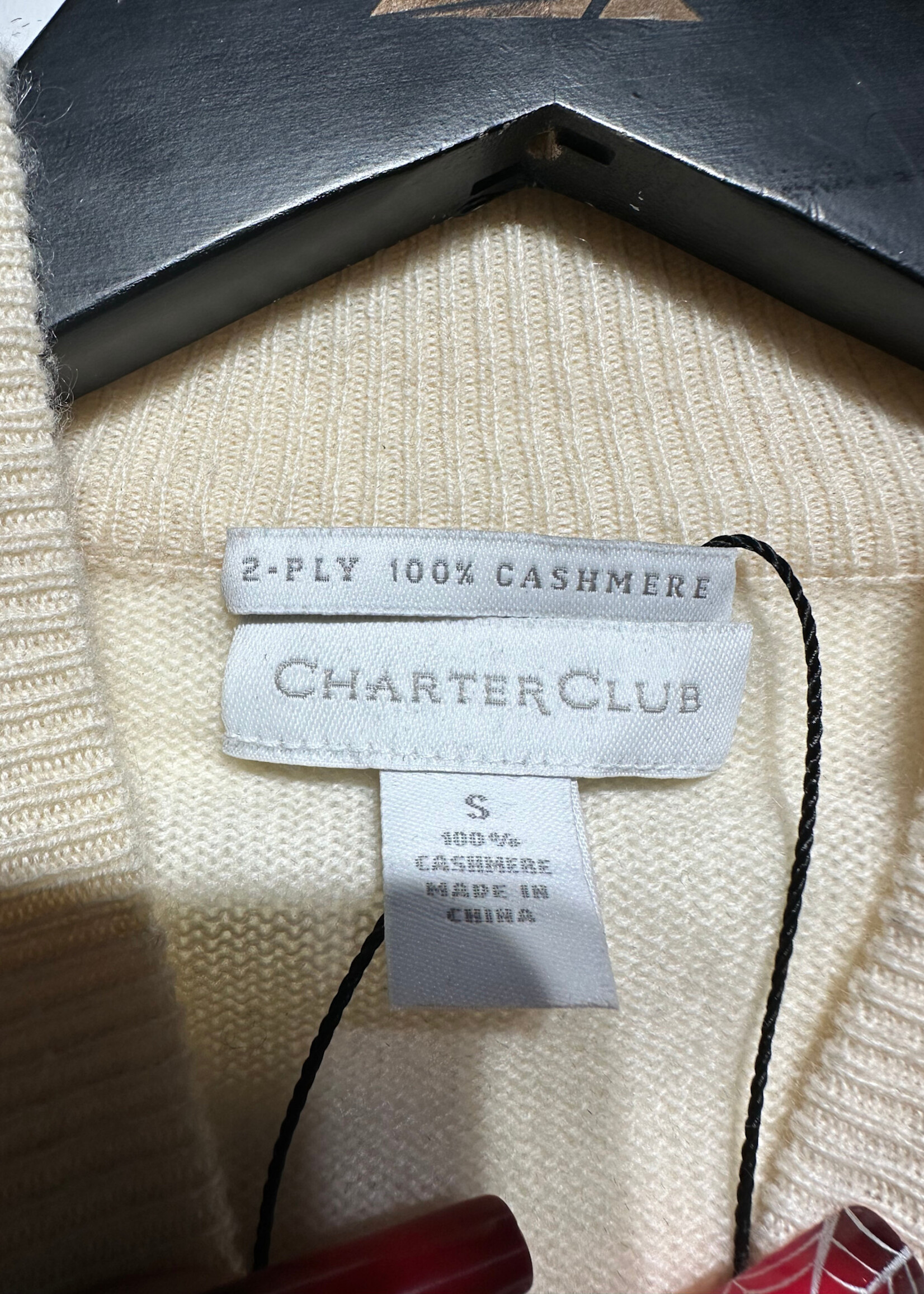 Charter Club Beige Cashmere Top S