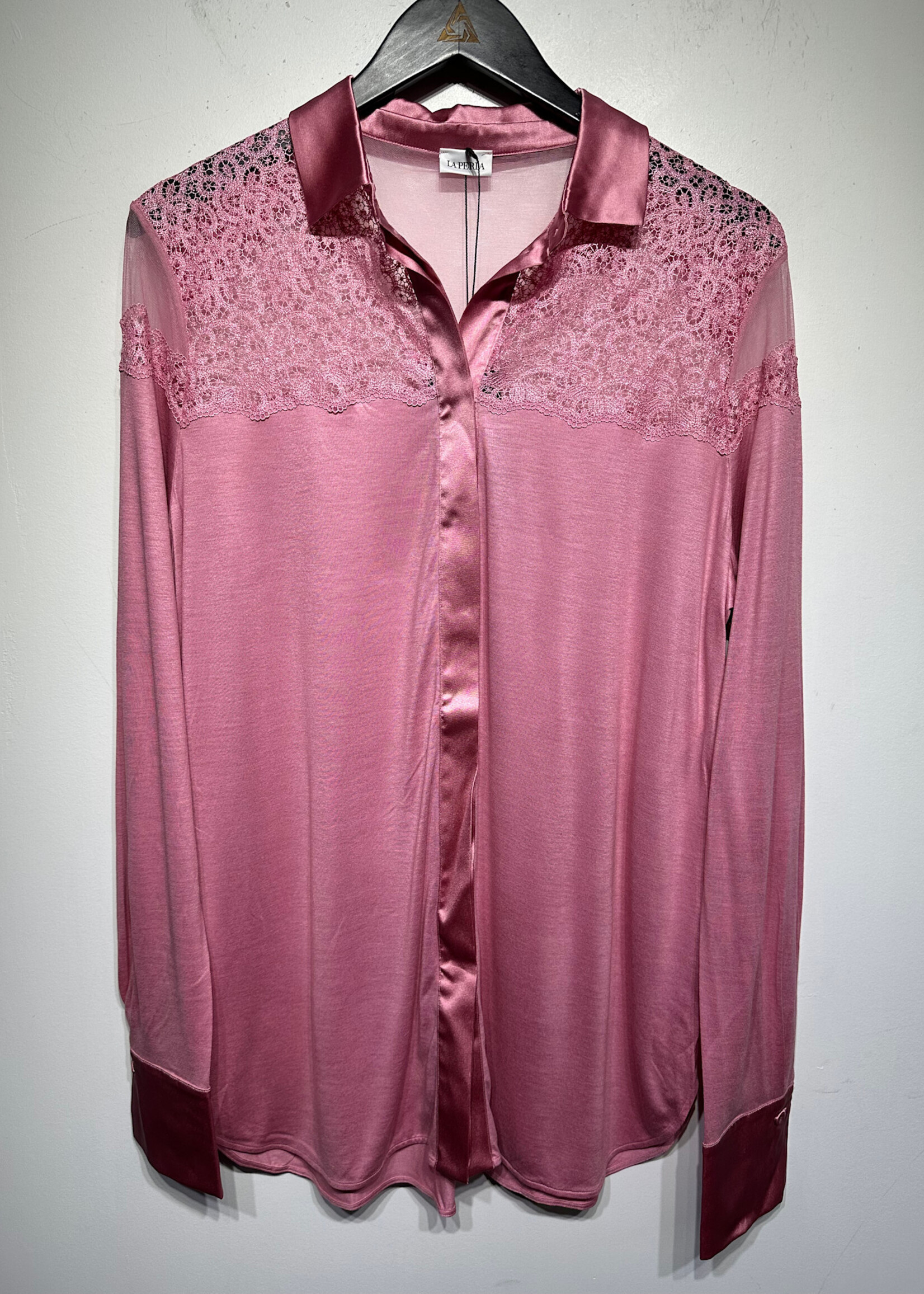 La Perla Pink Lace Blouse Fem L