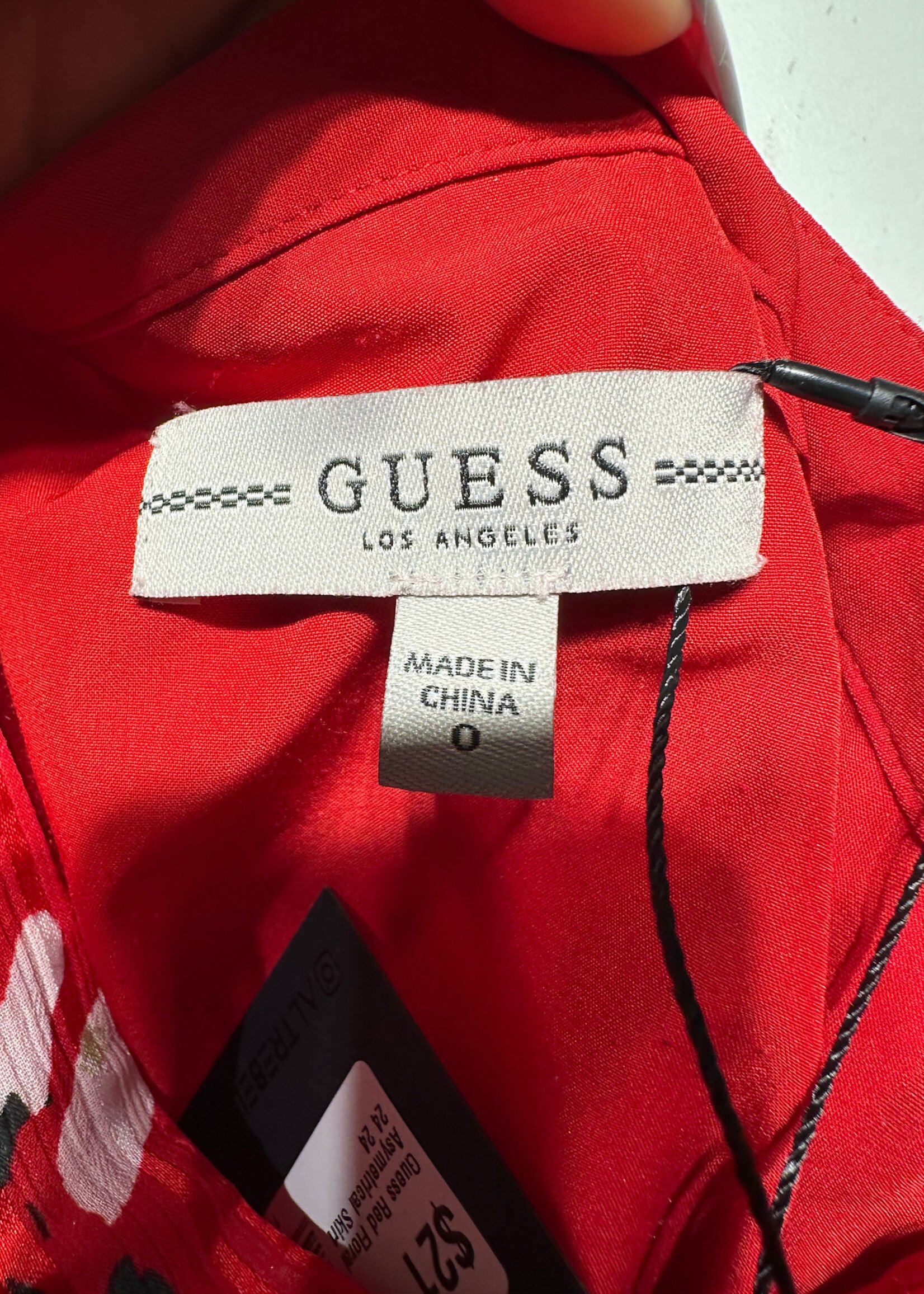 Guess Red Floral Asymetrical Skirt 24