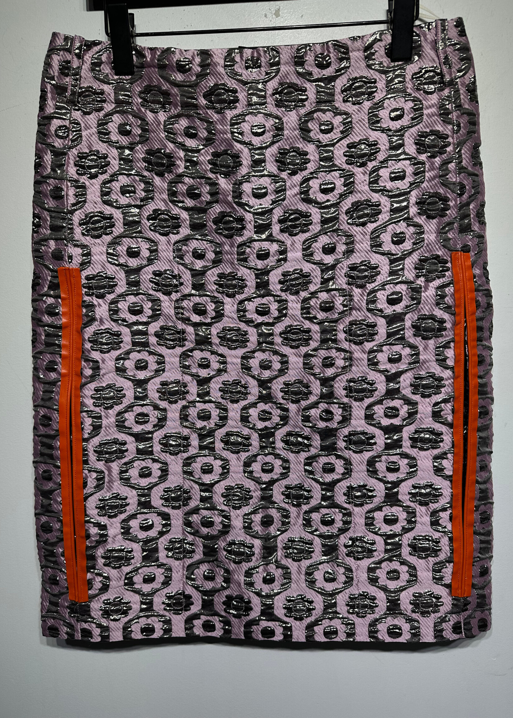 Marni Pink Floral Orange Trim Skirt 32