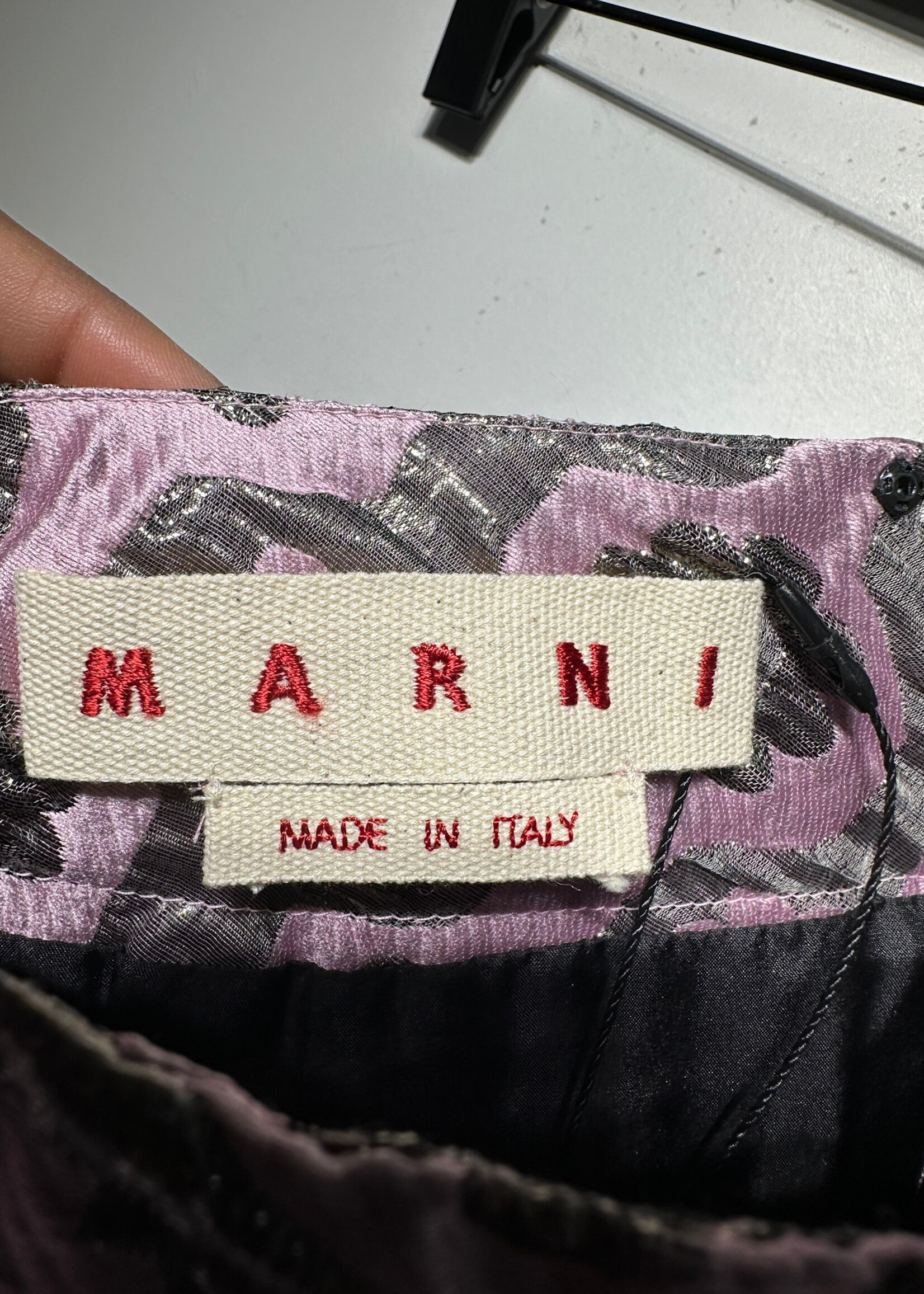 Marni Pink Floral Orange Trim Skirt 32