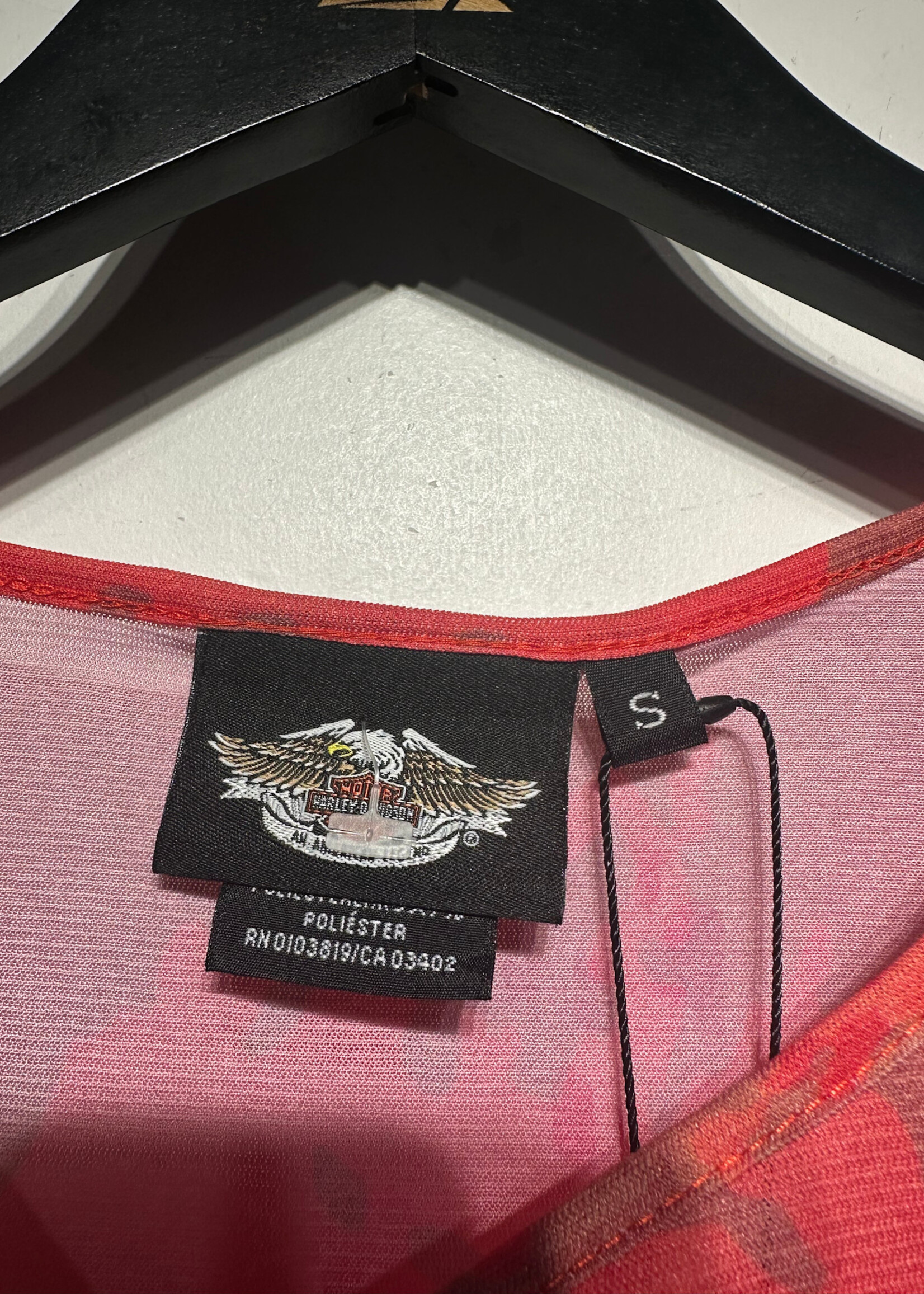 Harley Orange Mesh Bedazzled LS S