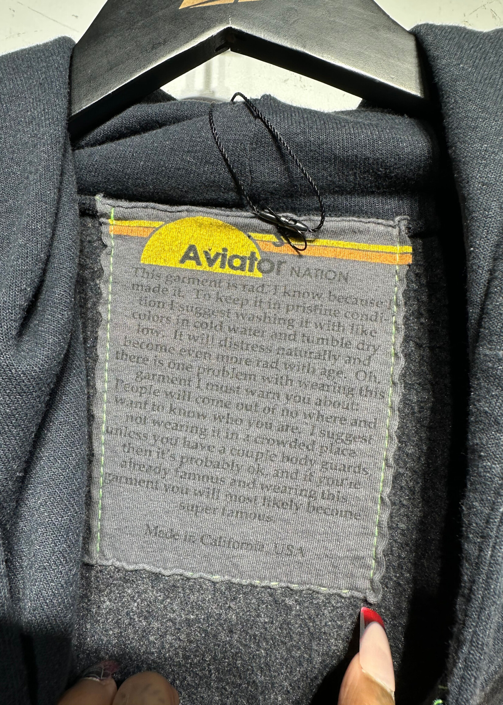 Aviator Nation Grey Rainbow Peace Sign Jacket S