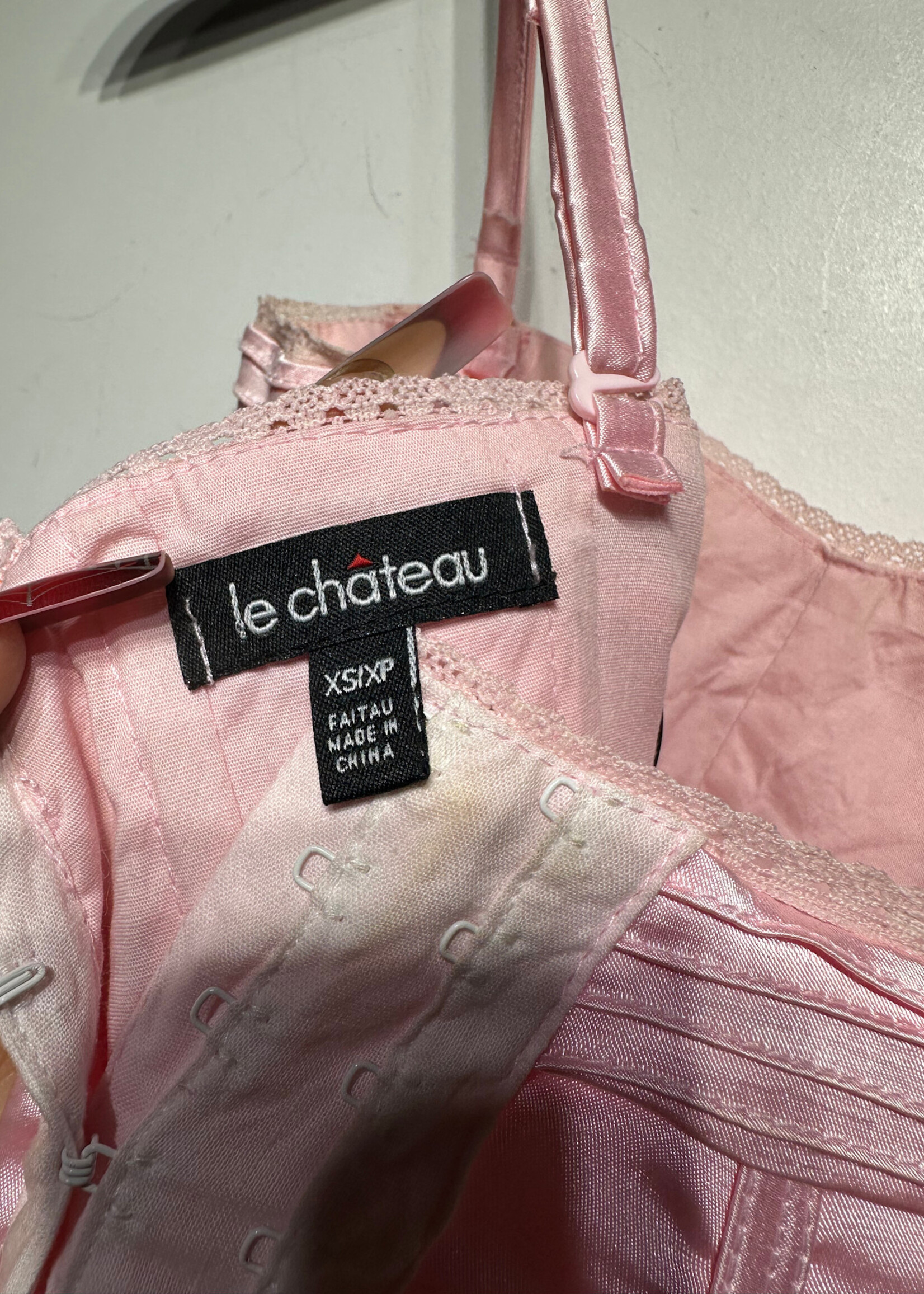 LE CHATEAU PINK FLORAL CORSET TOP XS