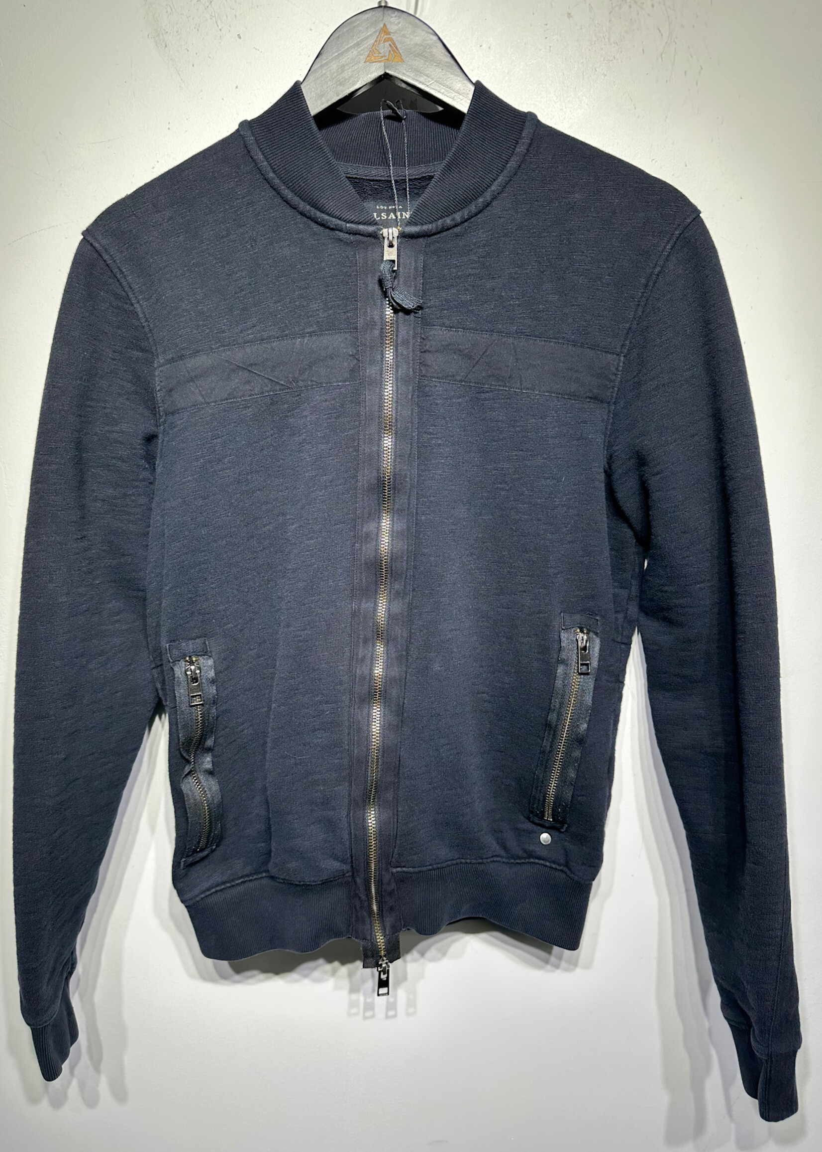 All Saints Navy Zip Up Jacket M