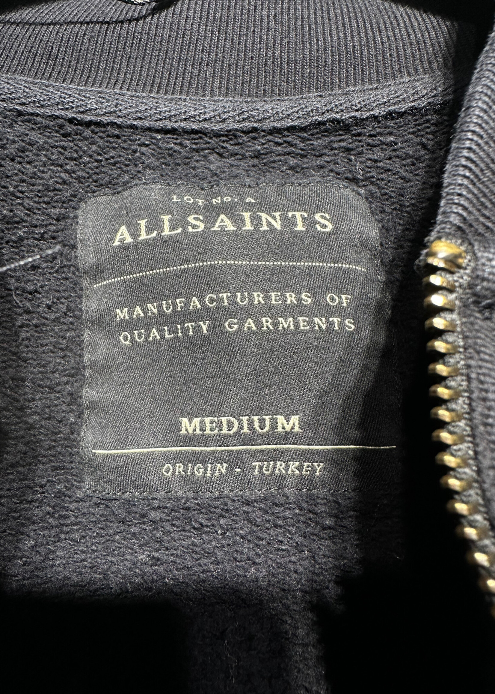 All Saints Navy Zip Up Jacket M