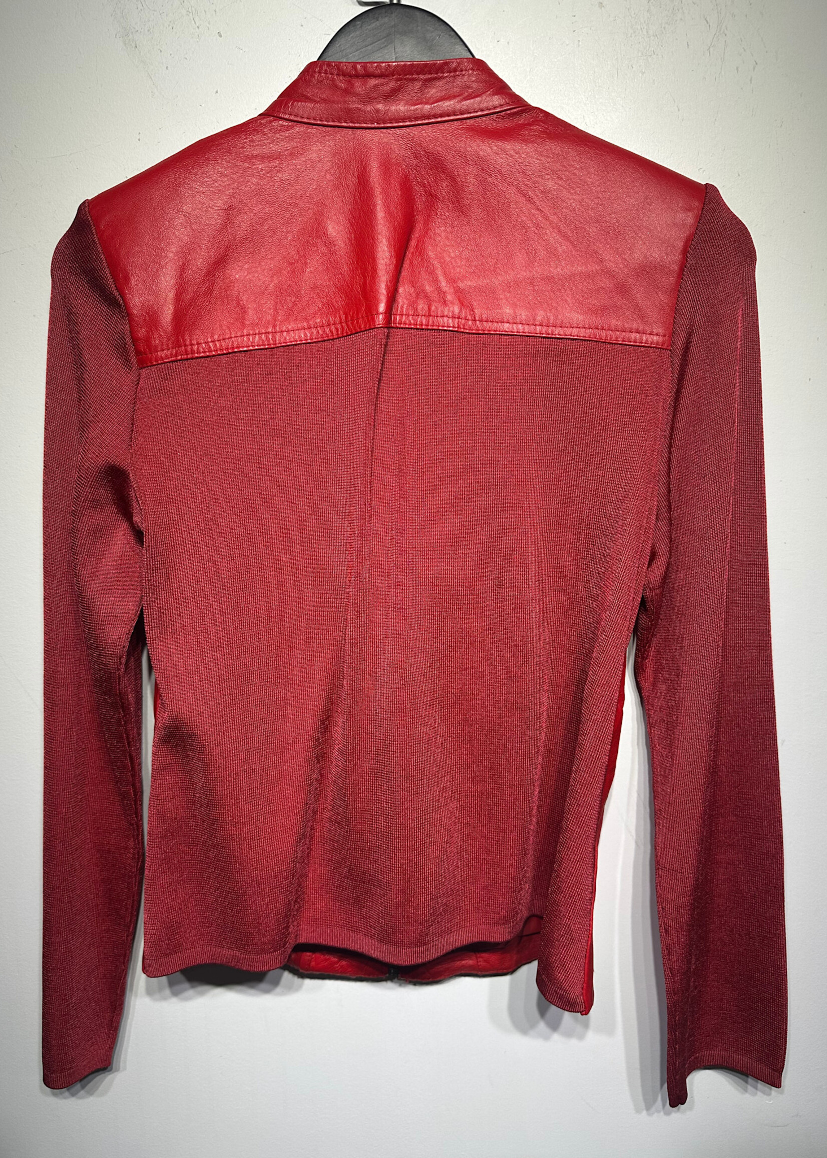Peter Nygard Red Leather Studded Jacket S