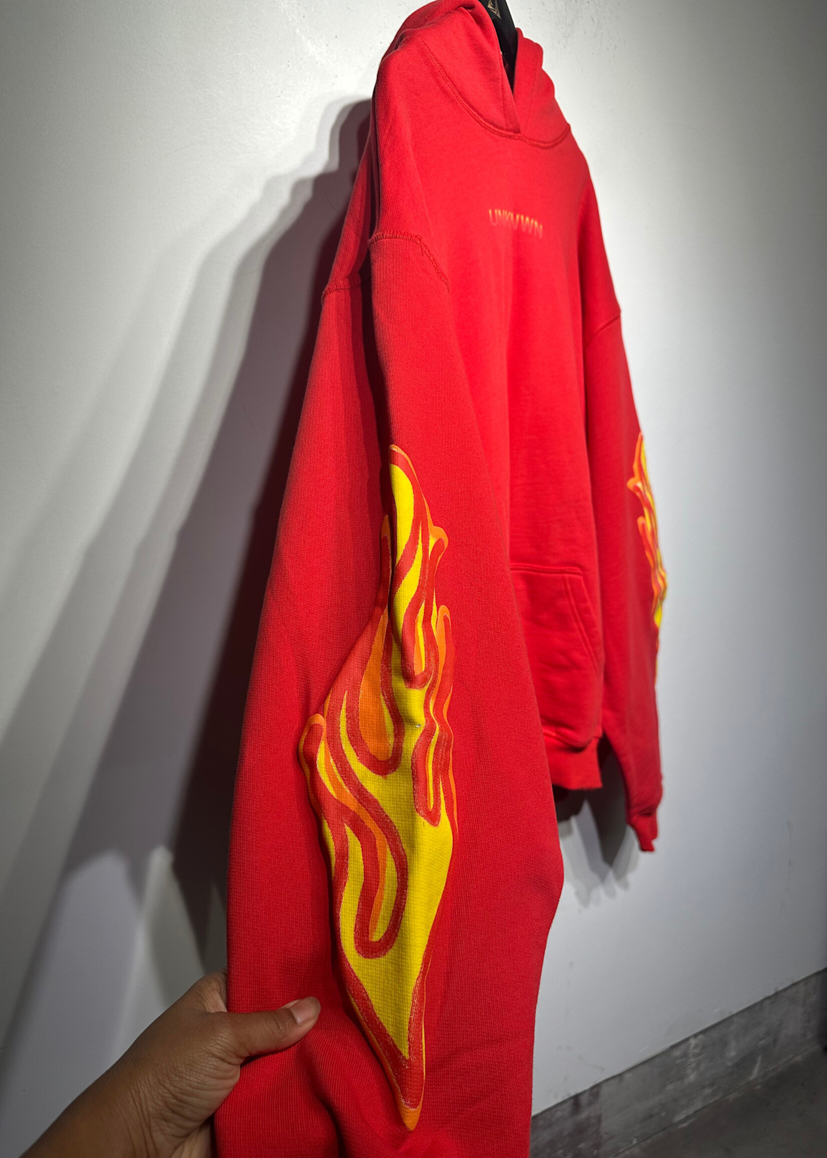 NWT UNKNWN Red Flame Hoodie XXL