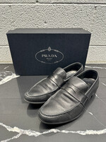 Prada Black Leather Loafers W/Box Masc 8