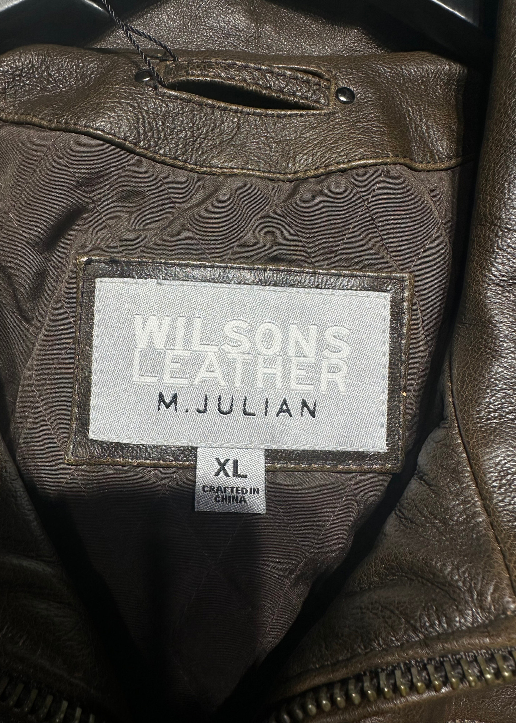 Wilsons Leather Brown Zip Up Jacket Masc XL