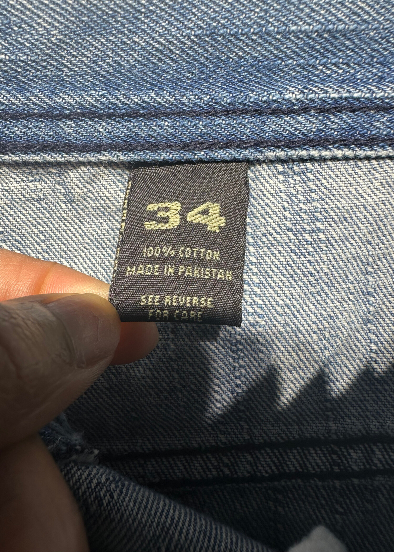 Akademiks Light Wash Stitched Baggy Jean Masc 34