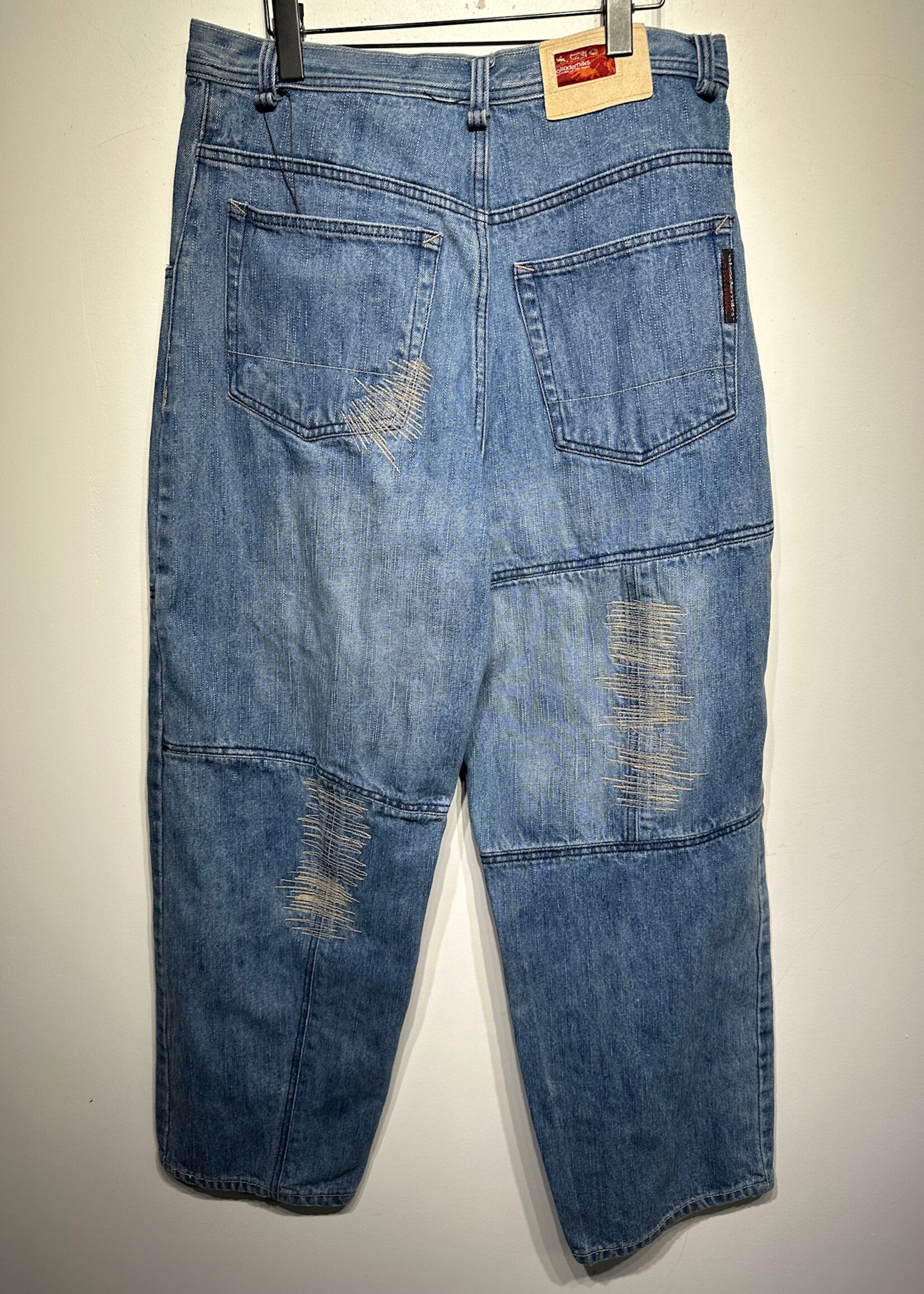 Akademiks Light Wash Stitched Baggy Jean Masc 34