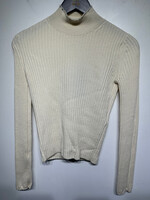 CHLOE WHITE RIBBED SWEATER L