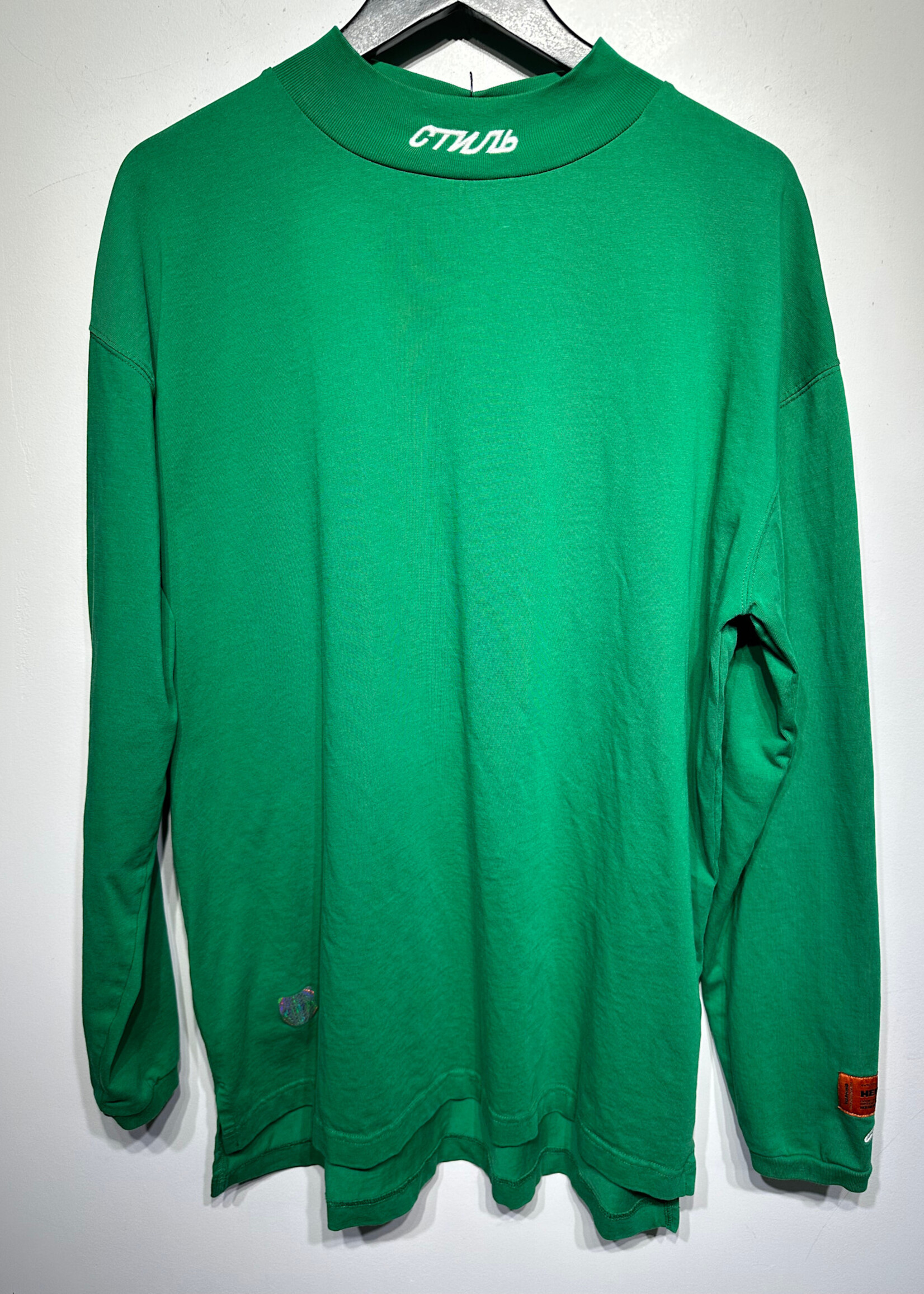 Heron Preston Green Mock Neck LS L