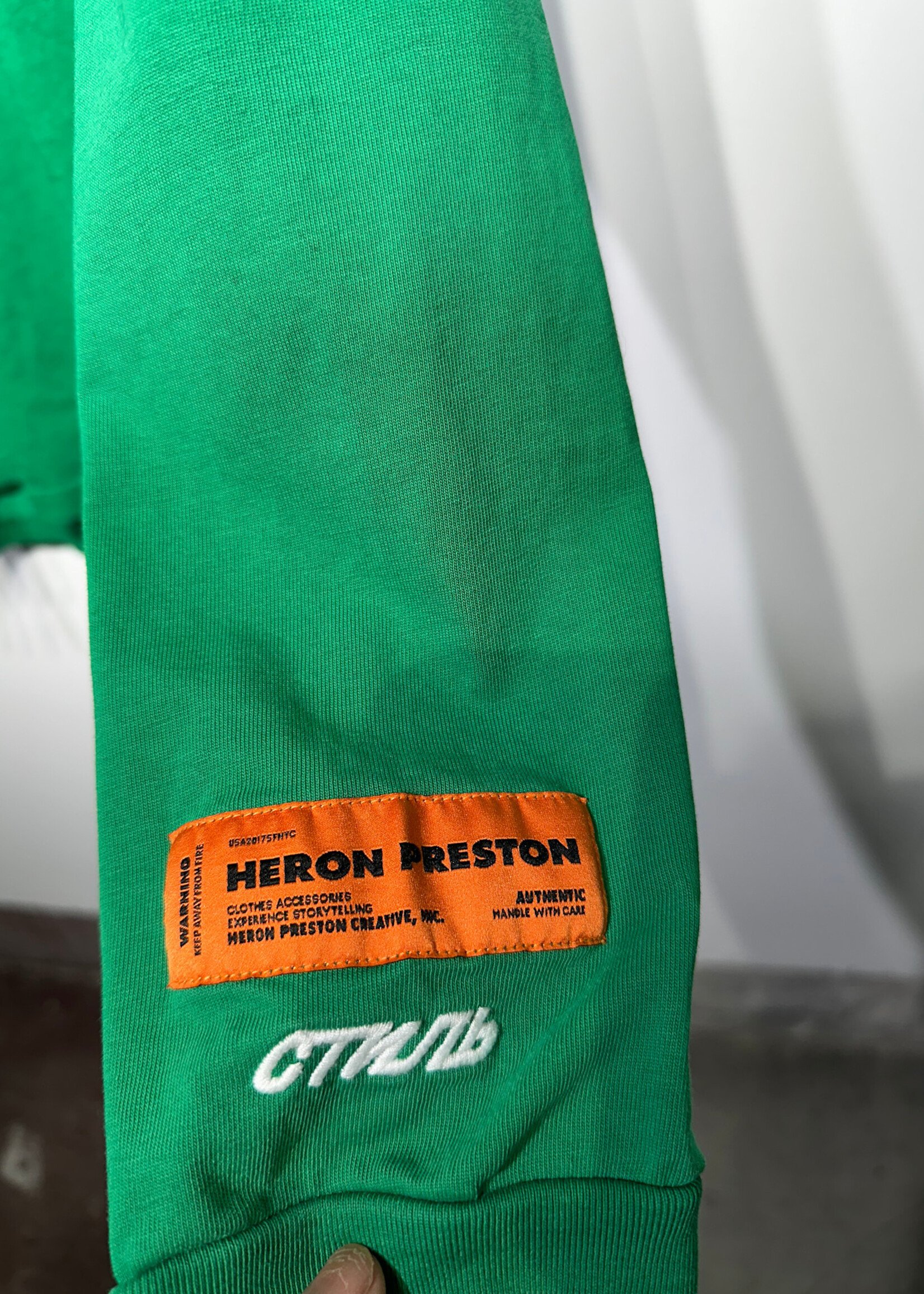Heron Preston Green Mock Neck LS L