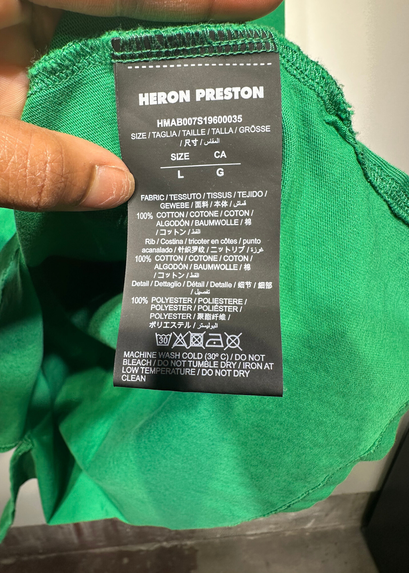 Heron Preston Green Mock Neck LS L