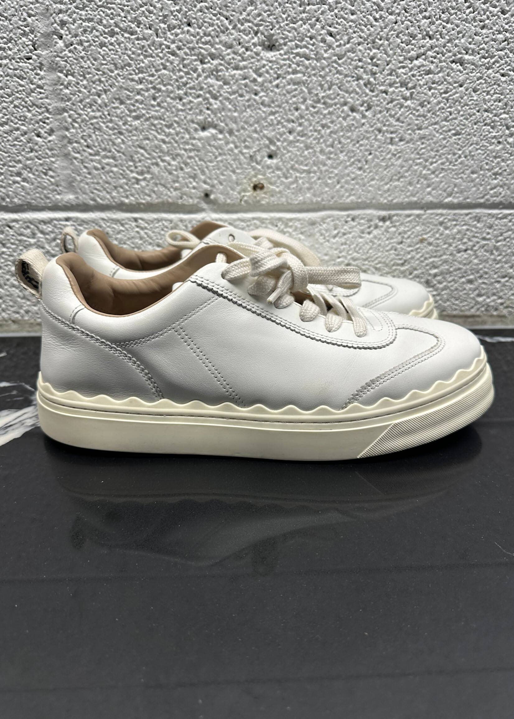 Chloe Lauren White Leather Shoes Masc 8 Fem 9.5