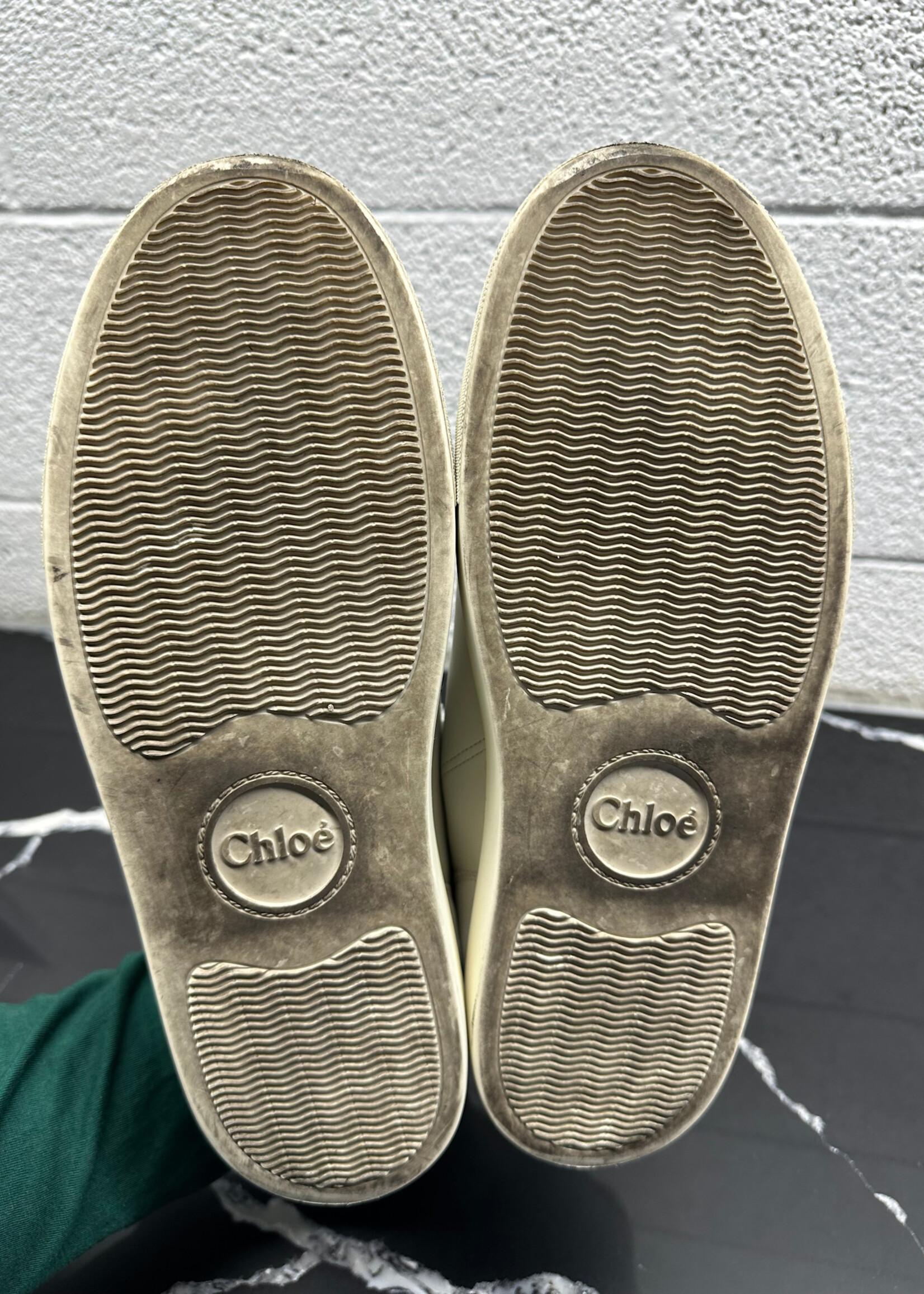 Chloe Lauren White Leather Shoes Masc 8 Fem 9.5