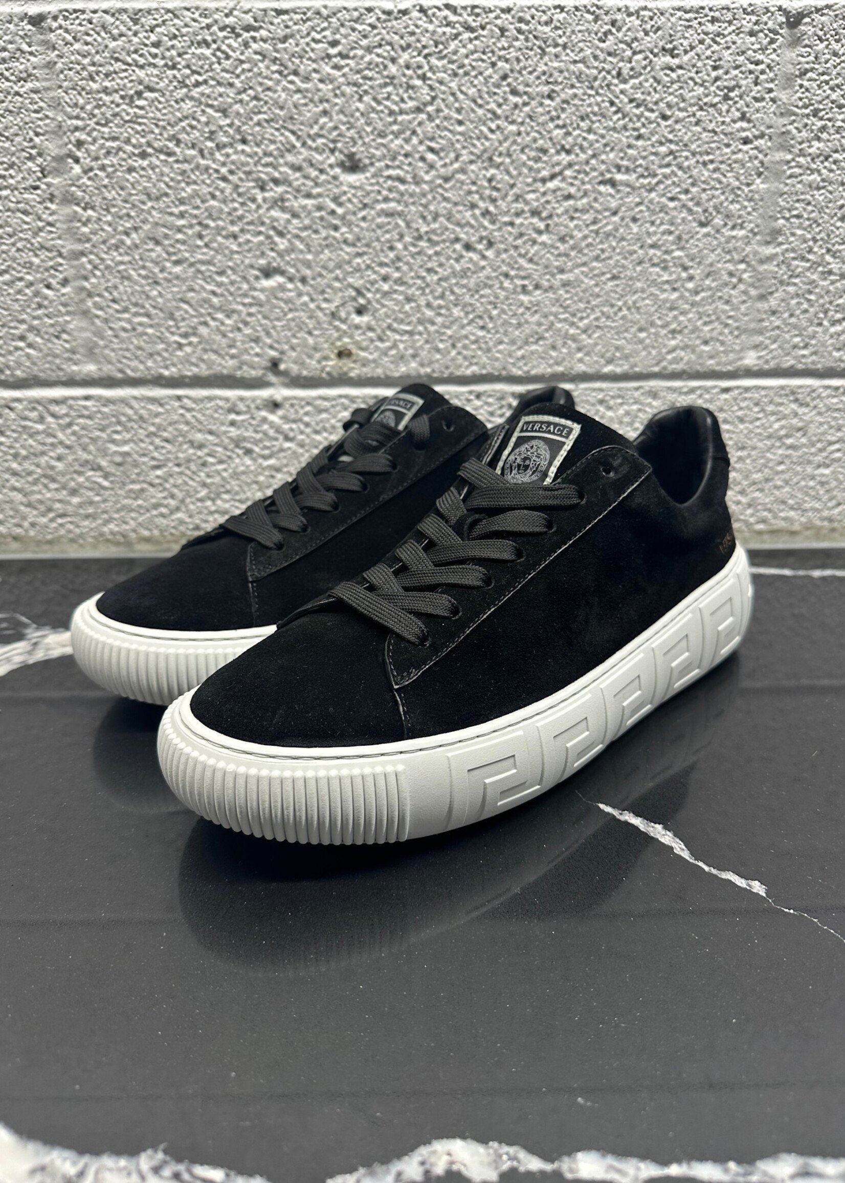 Versace Greca Black Suede Sneakers 9