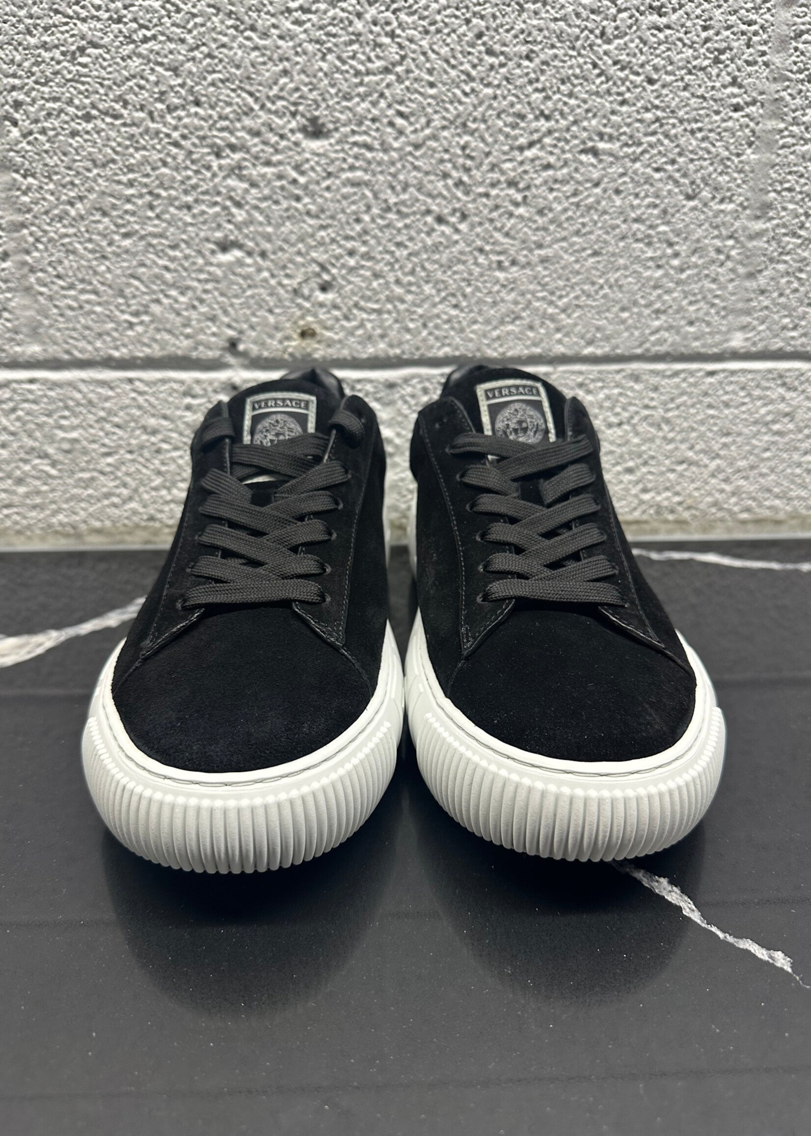 Versace Greca Black Suede Sneakers 9