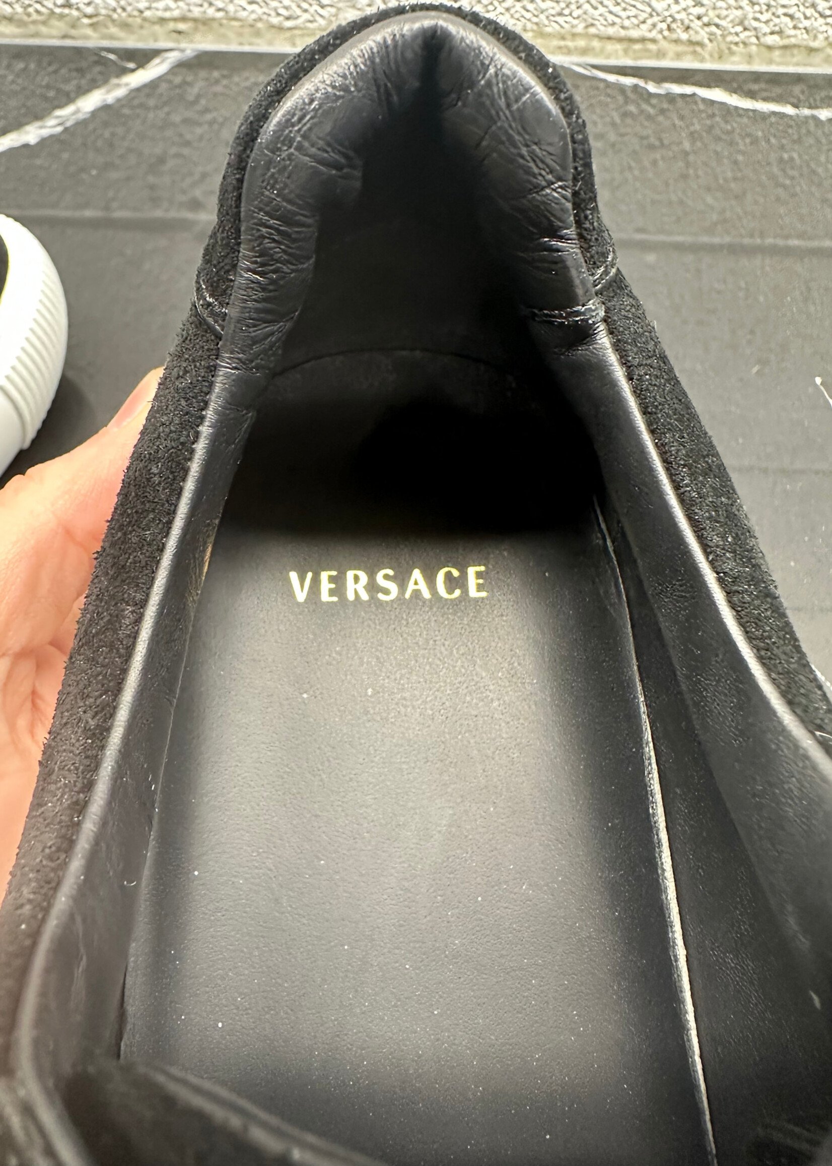 Versace Greca Black Suede Sneakers 9