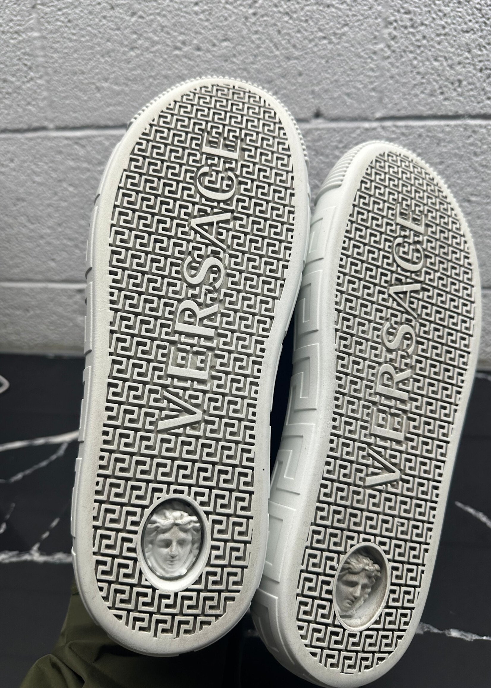 Versace Greca Black Suede Sneakers 9