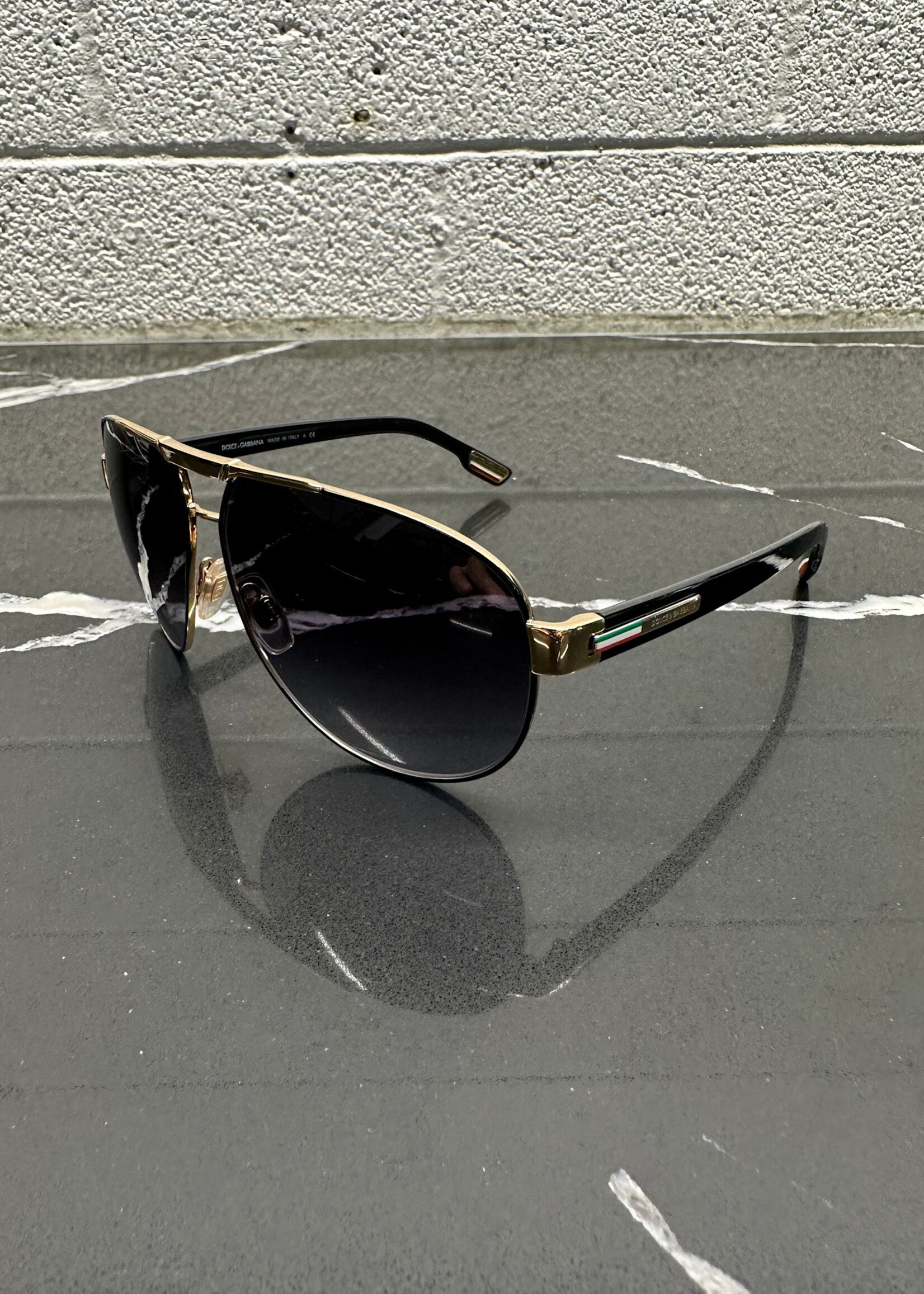 D&G Black/Gold Aviators W Box