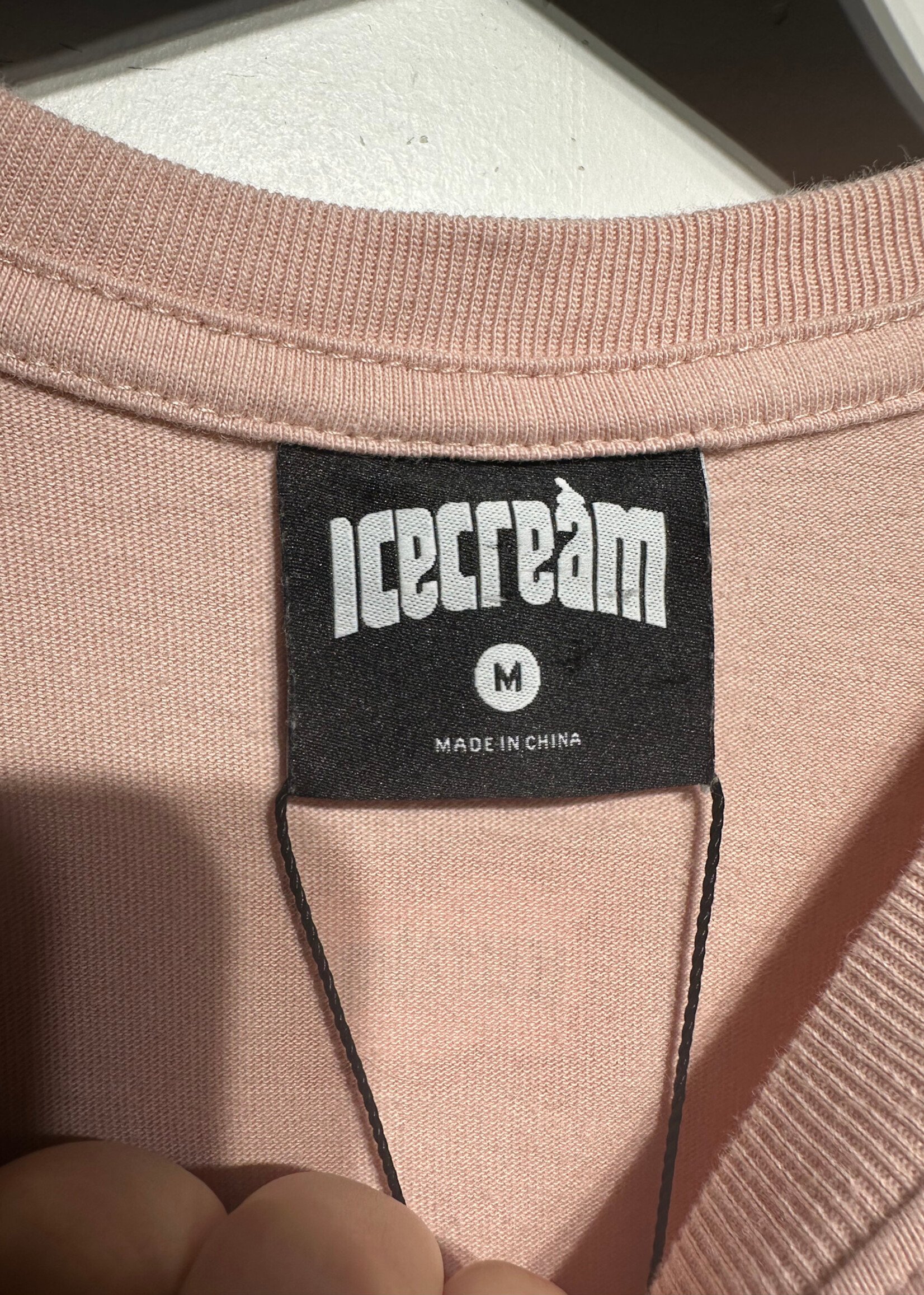 Ice Cream Running Dog Pink Tee M