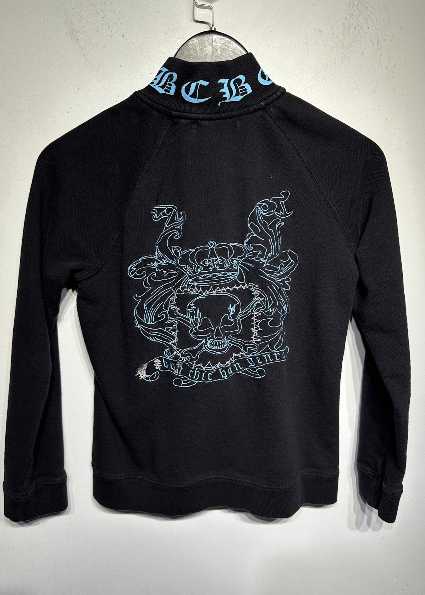 BCBG Y2K Black Blue Embroidered Jacket Fem L