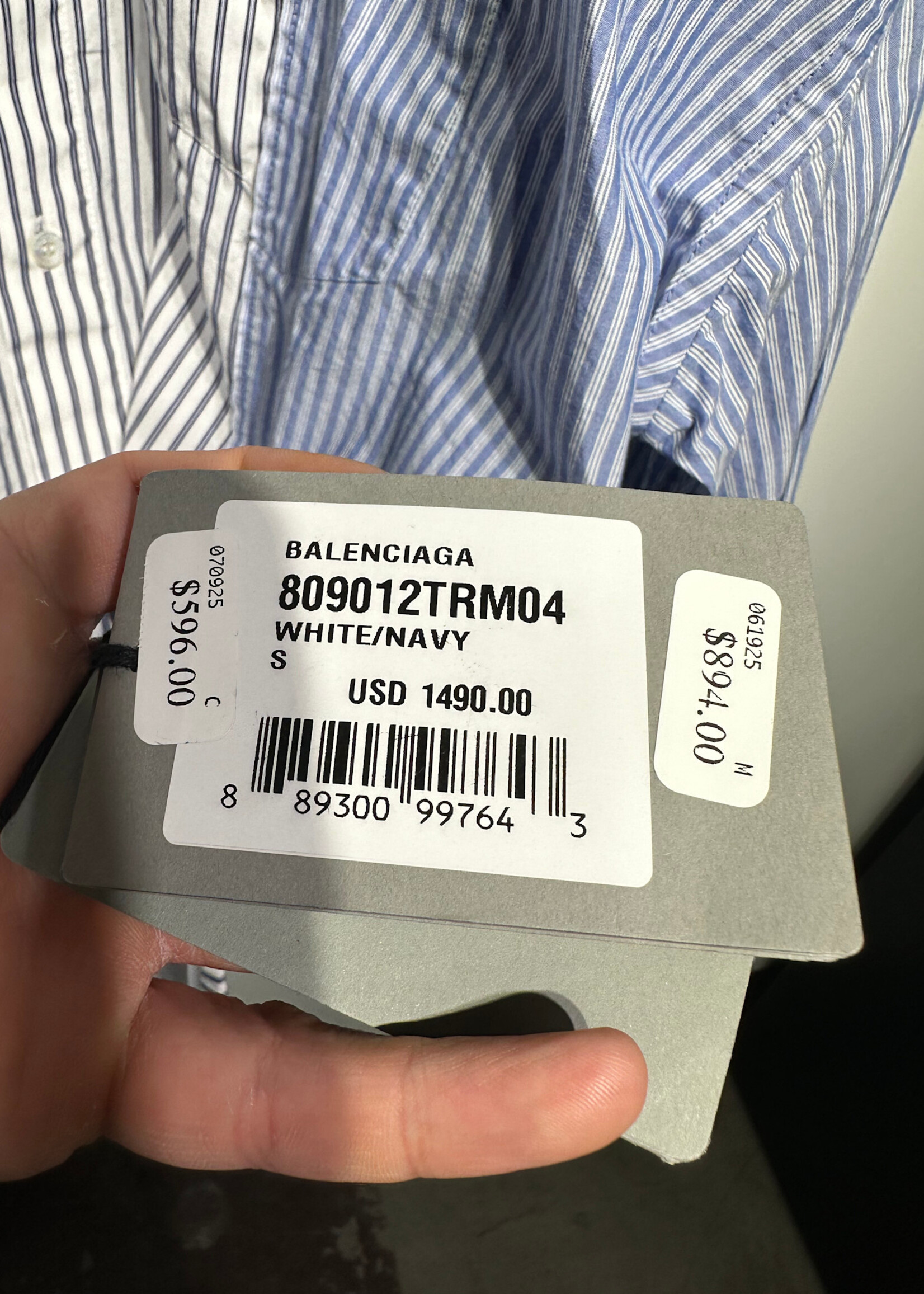 NWT Balenciaga Spliced Stripe B/U S (Fits XL)