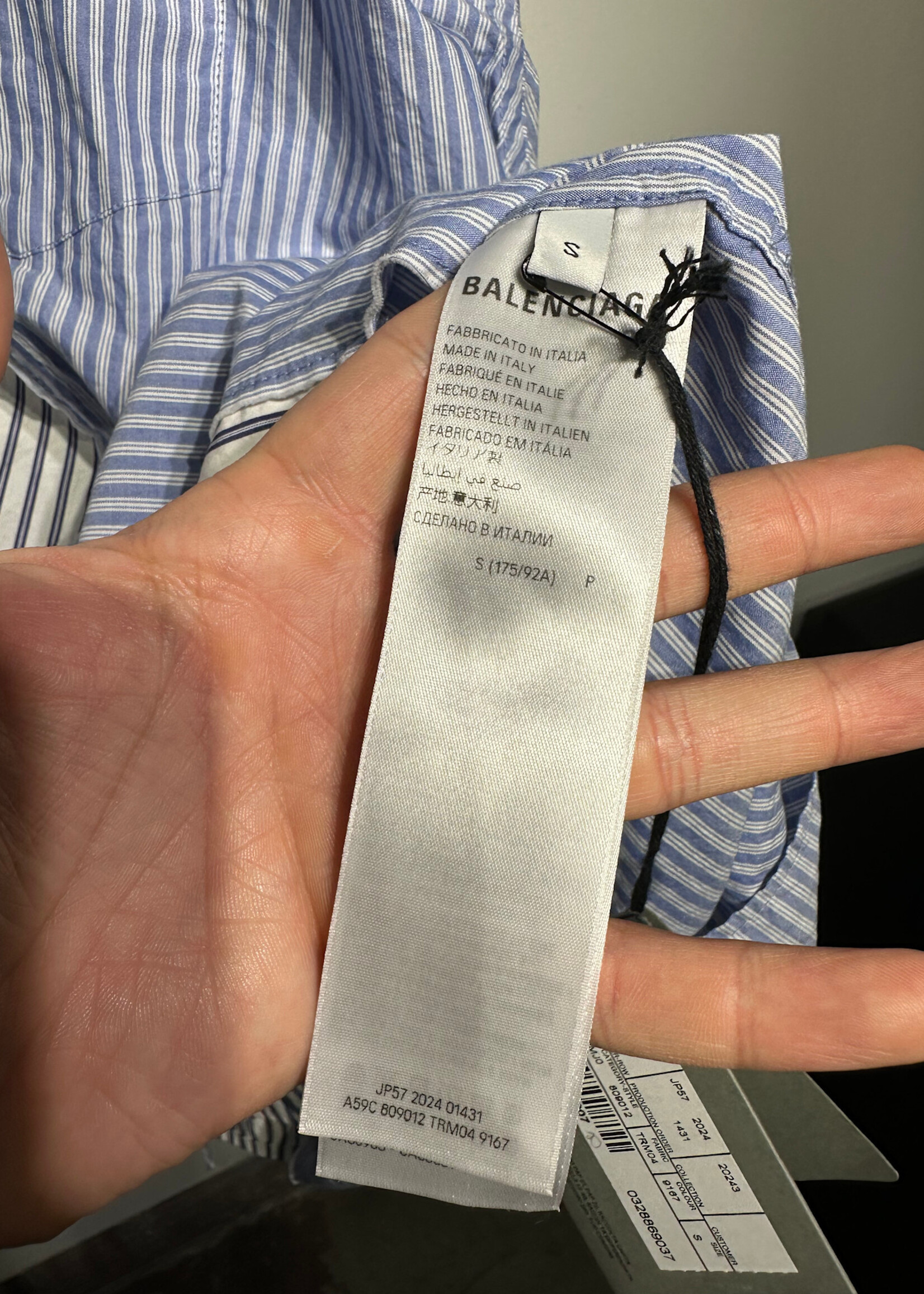 NWT Balenciaga Spliced Stripe B/U S (Fits XL)