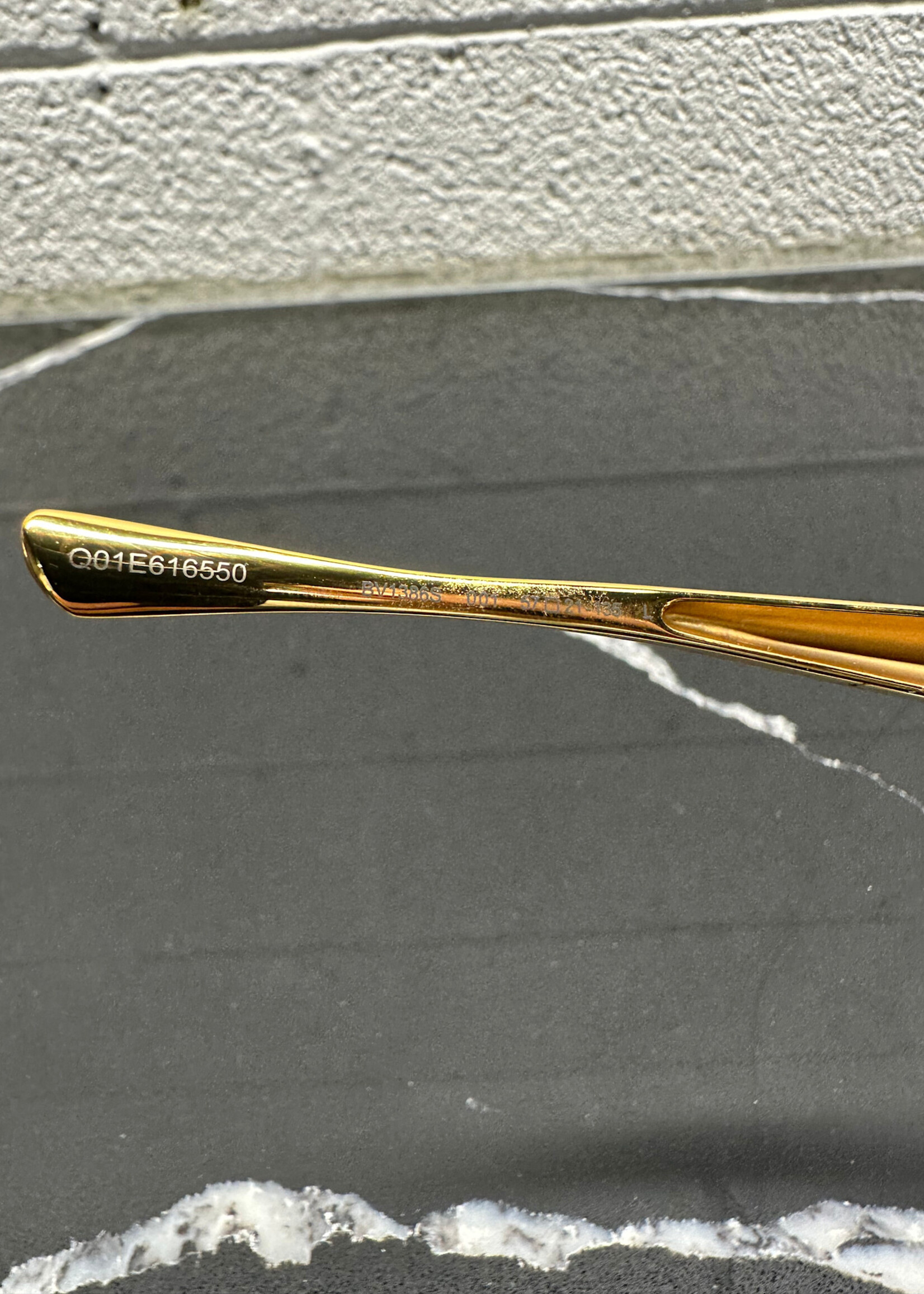 Bottega Veneta Gold Sardine Oval Glasses (Retail $655)