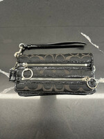 Coach Black Tonal Monogram Wallet Os